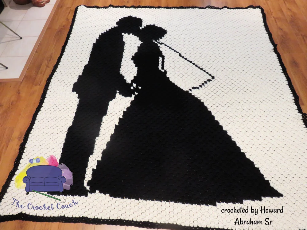 Wedding Couple Silhouette Afghan, C2C Crochet Pattern wedding-couple-silhouette-afghan-c2c-crochet-pattern