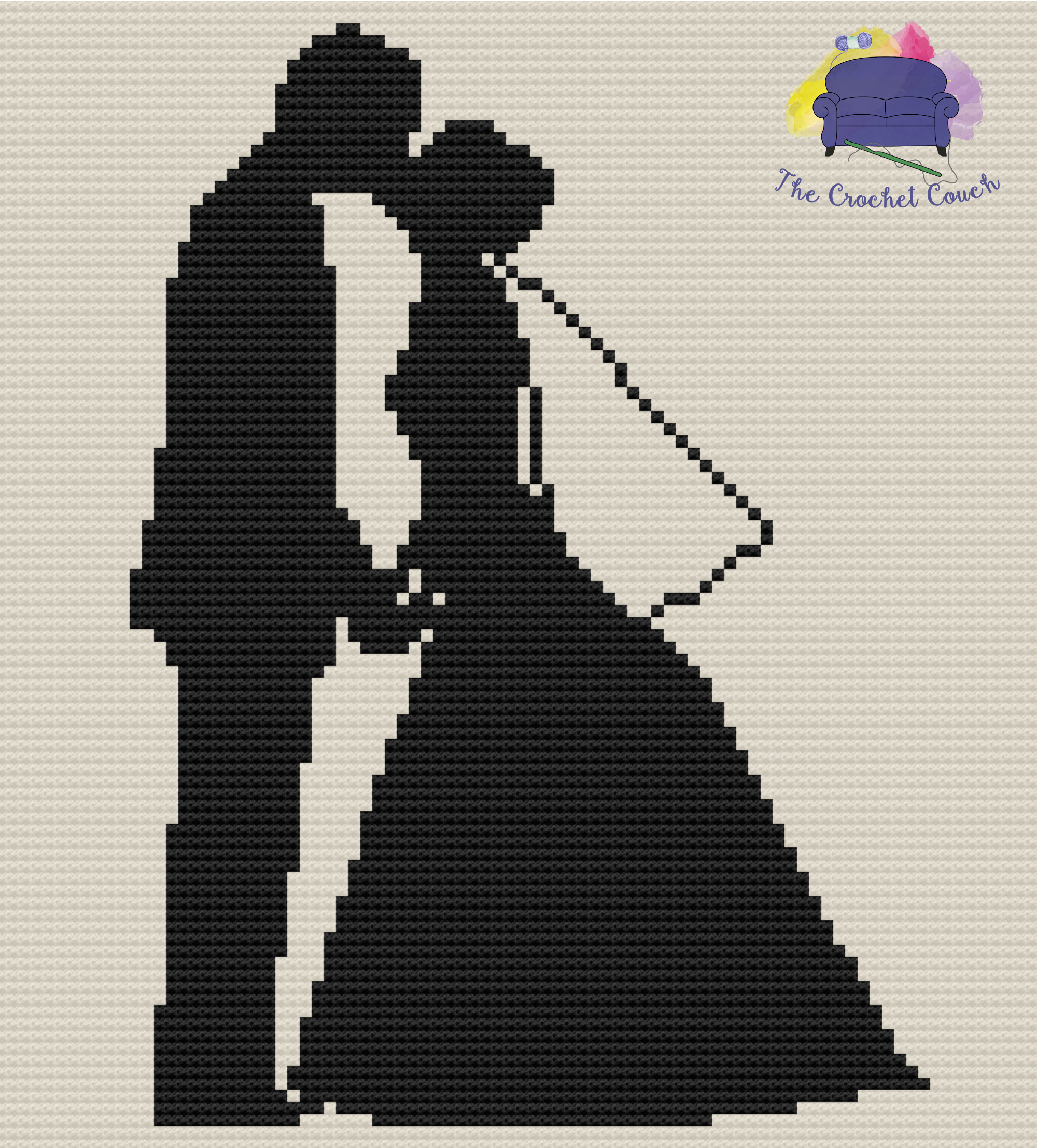 Wedding Couple Silhouette Afghan, C2C Crochet Pattern