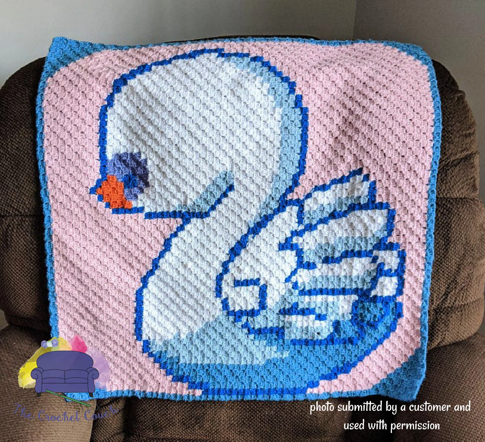 Swan Baby Afghan, C2C Crochet Pattern