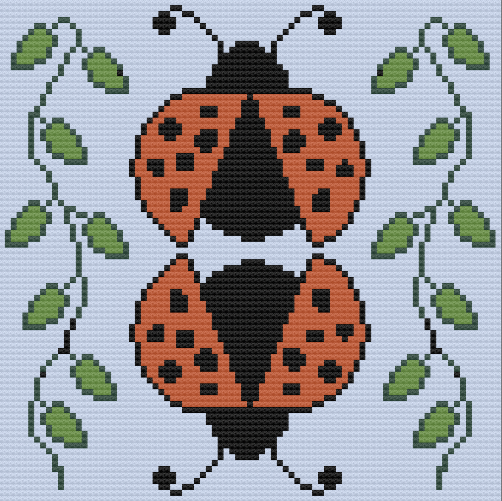 Ladybugs in the Air Afghan, C2C Crochet Pattern