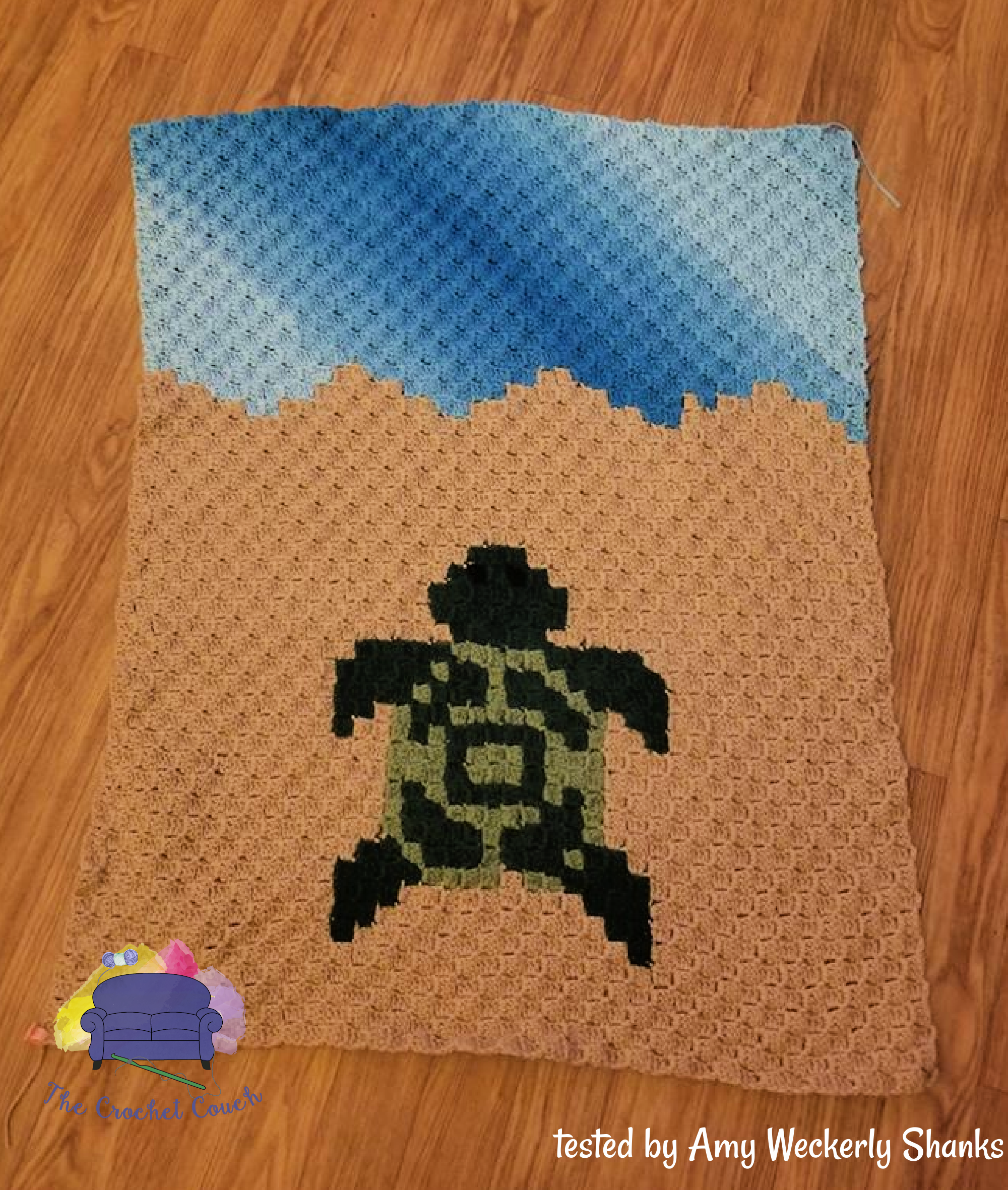 Turtle Baby Blanket, C2C Crochet Pattern