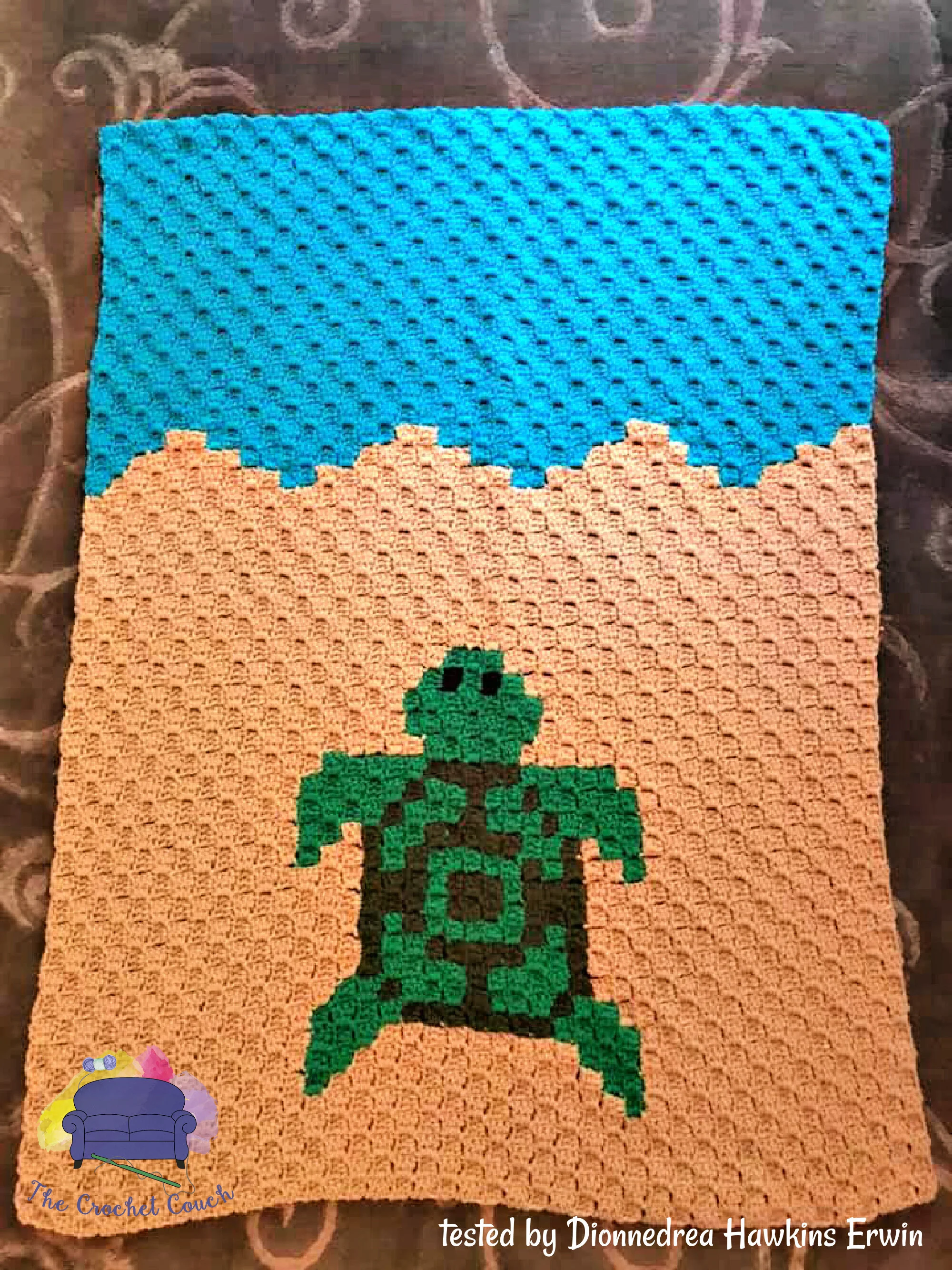 Turtle Baby Blanket, C2C Crochet Pattern