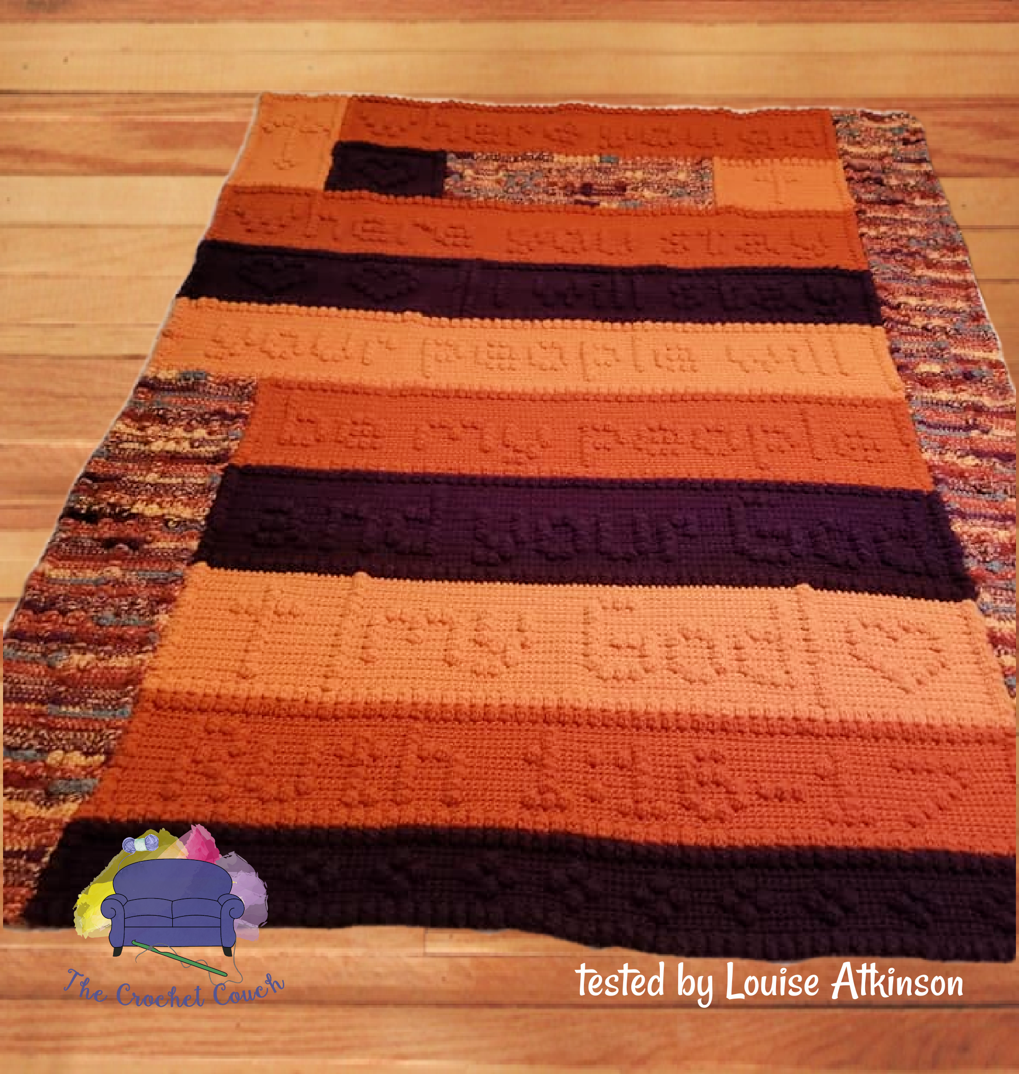 Ruth Bible Verse Afghan, Bobble Stitch, Crochet Pattern
