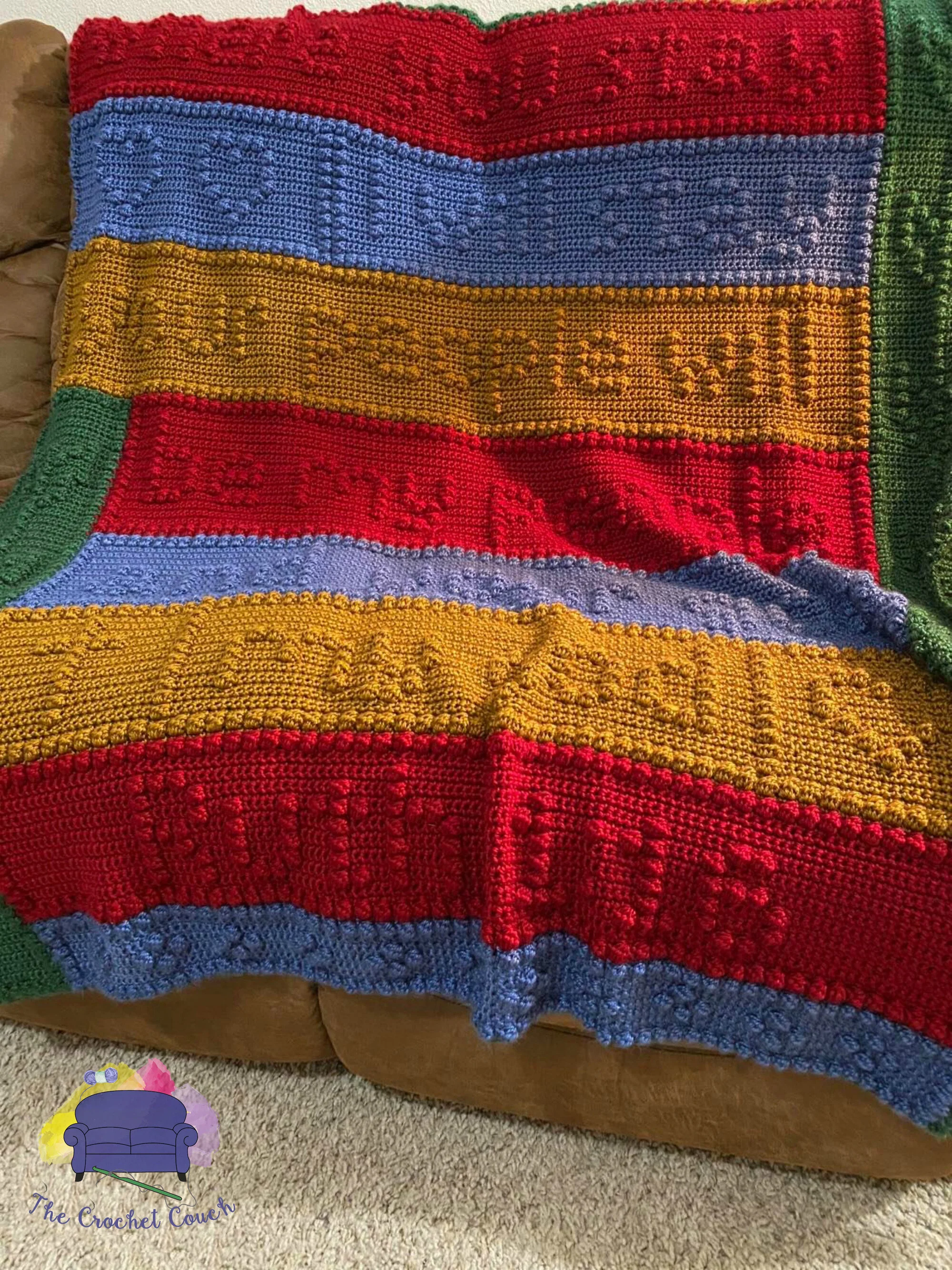 Ruth Bible Verse Afghan, Bobble Stitch, Crochet Pattern