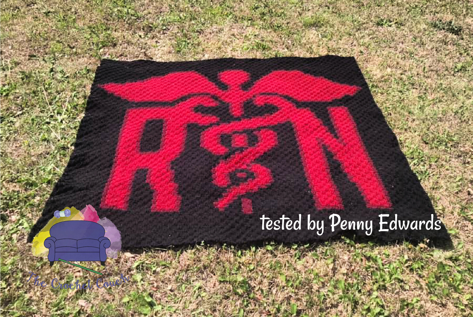 Nurse RN Afghan, C2C Crochet Pattern