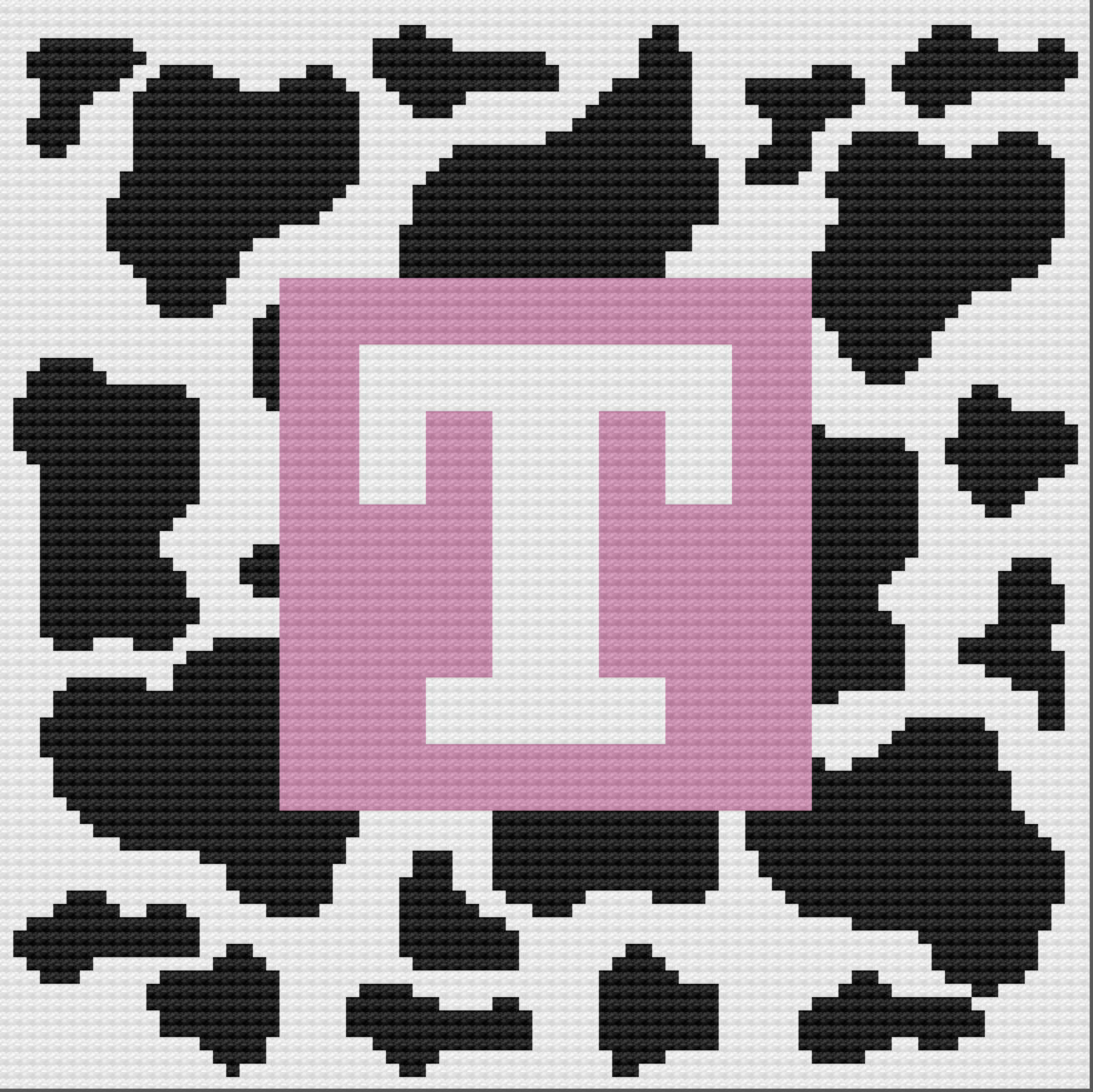 Letter T Cow Print Afghan, C2C Crochet Pattern