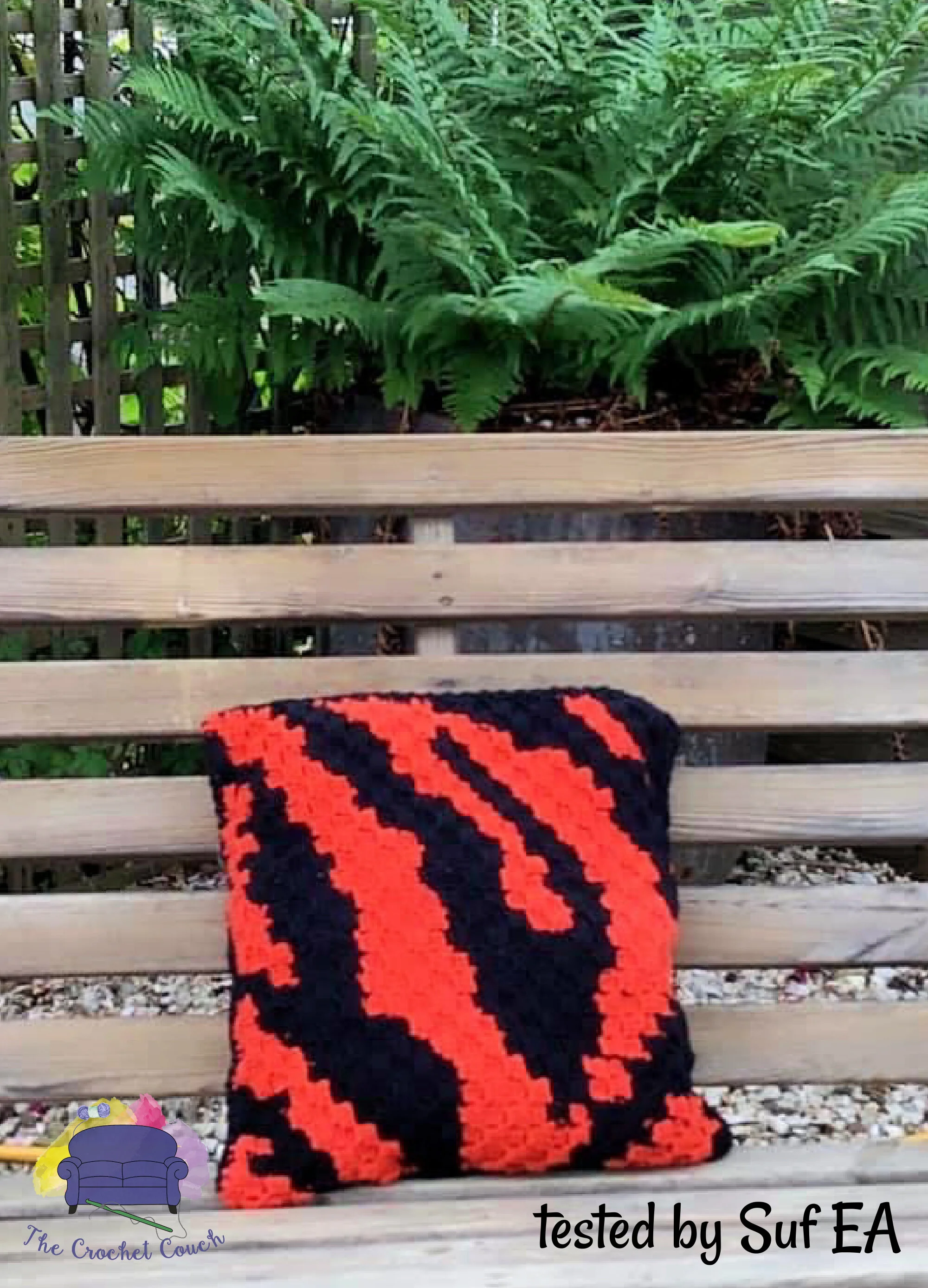 Tiger Print Pillow, C2C Crochet Pattern