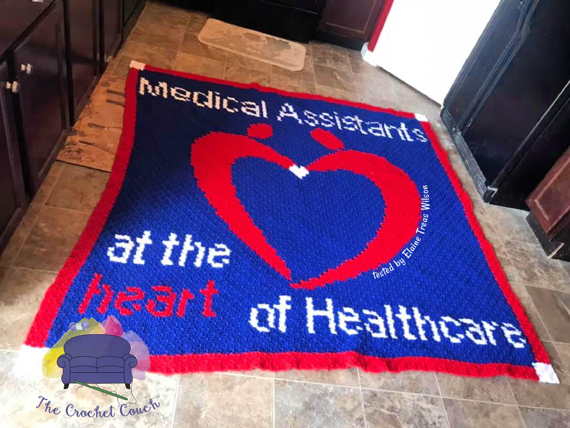 Medical Assistant Afghan, C2C Crochet Pattern