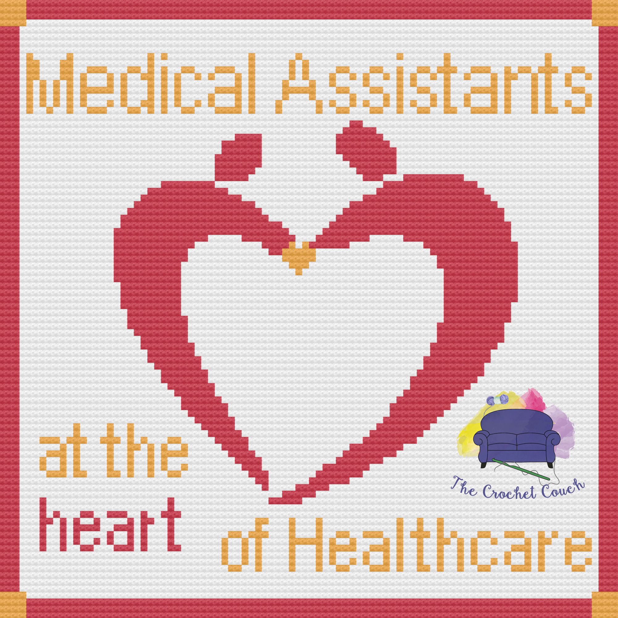Medical Assistant Afghan, C2C Crochet Pattern