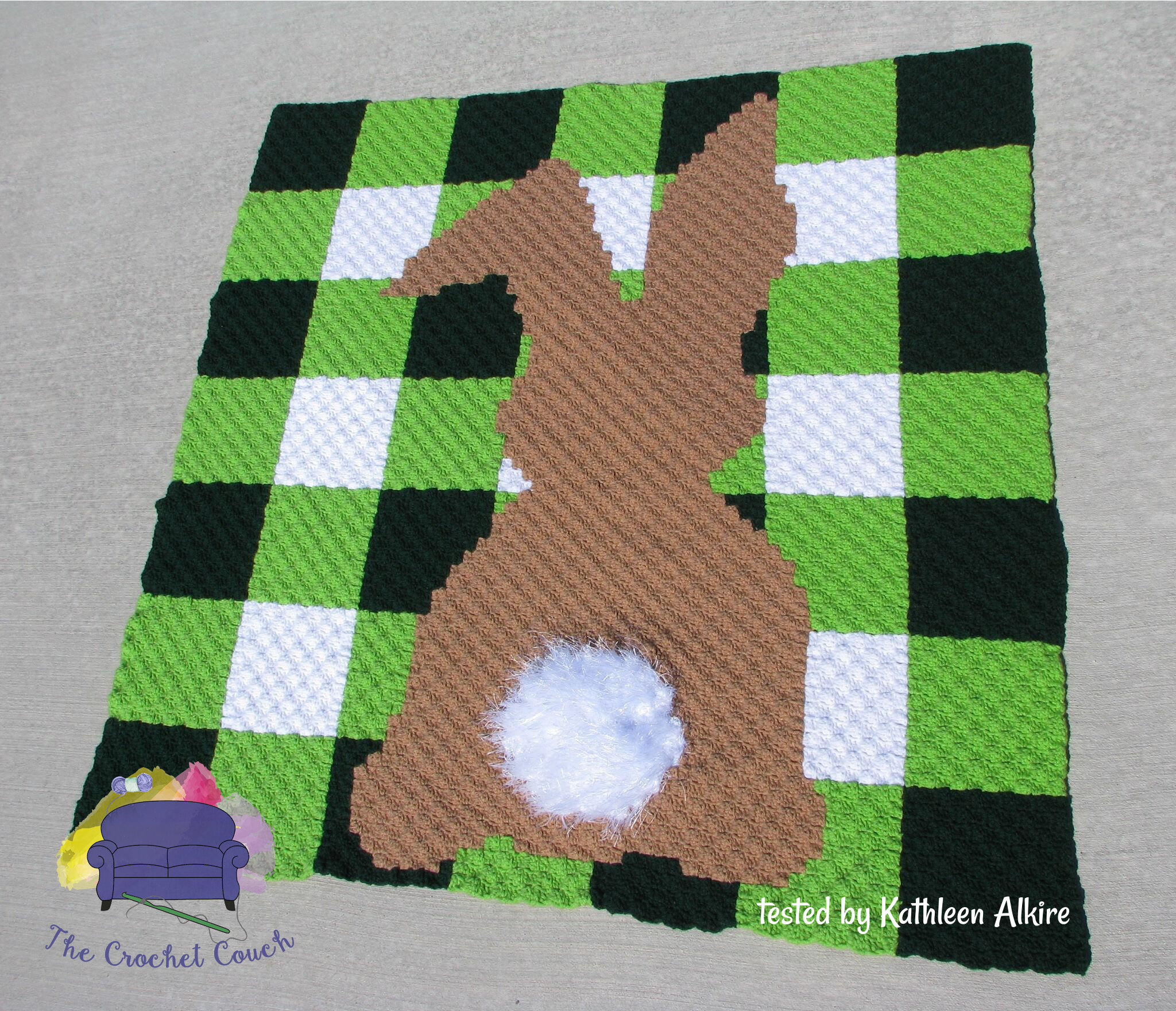 Bunny Gingham Afghan, C2C Crochet Pattern