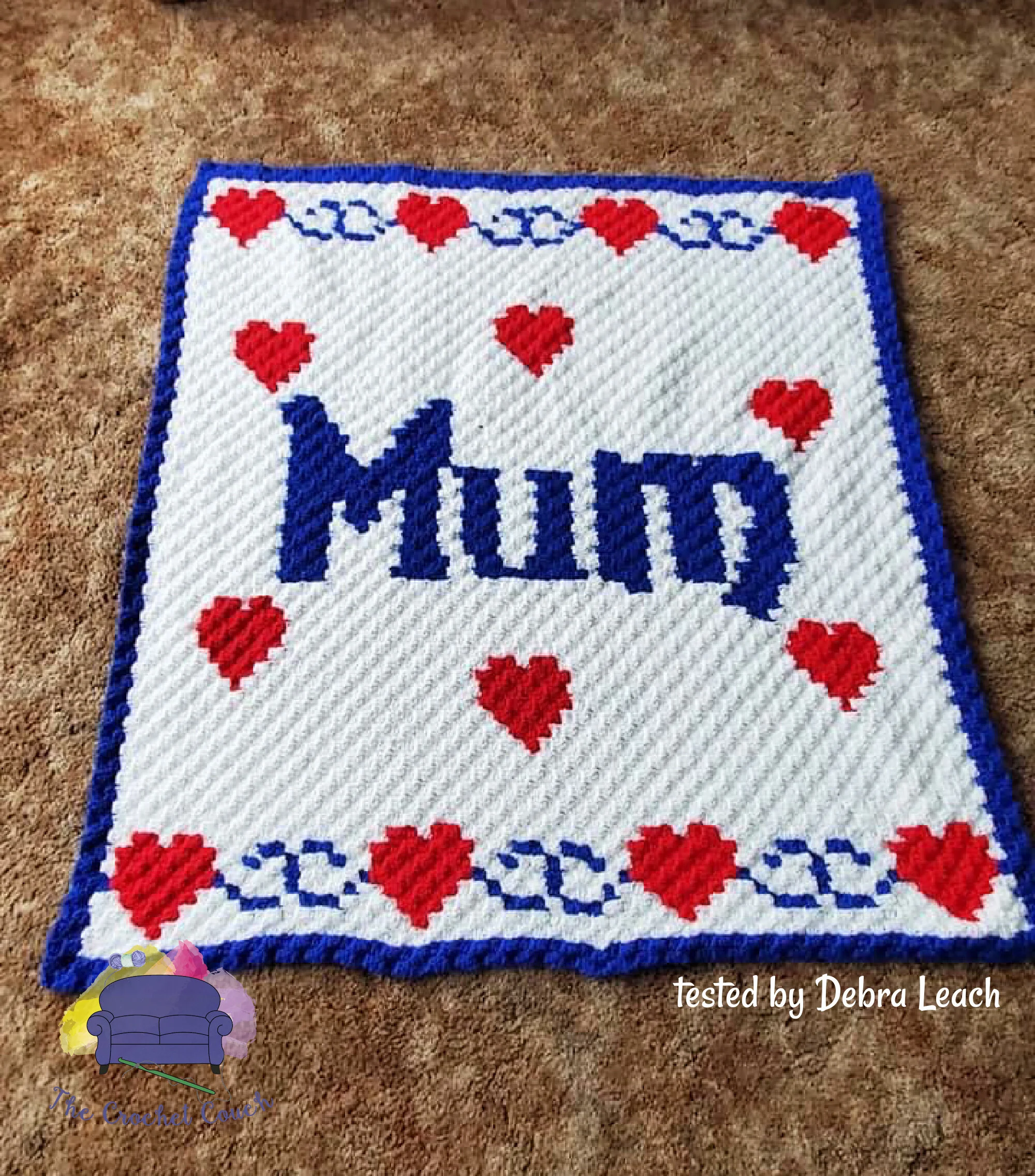 Love Mum Afghan, C2C Crochet Pattern