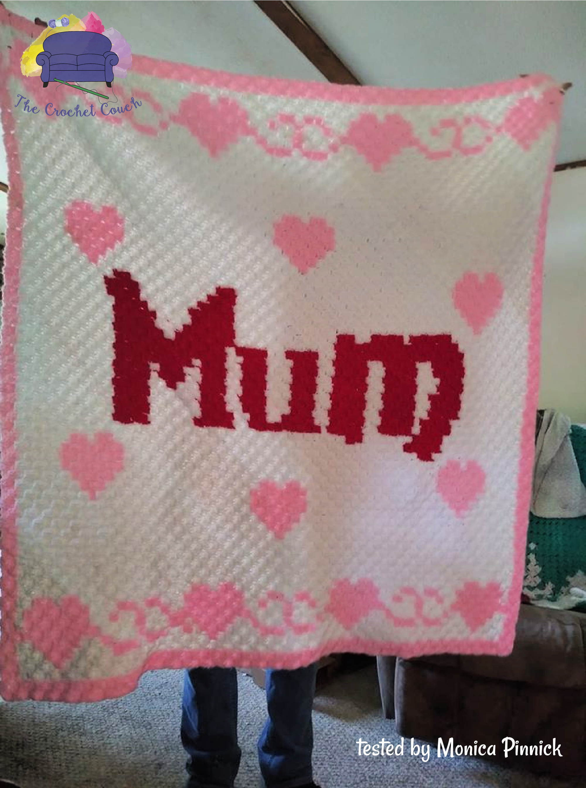 Love Mum Afghan, C2C Crochet Pattern