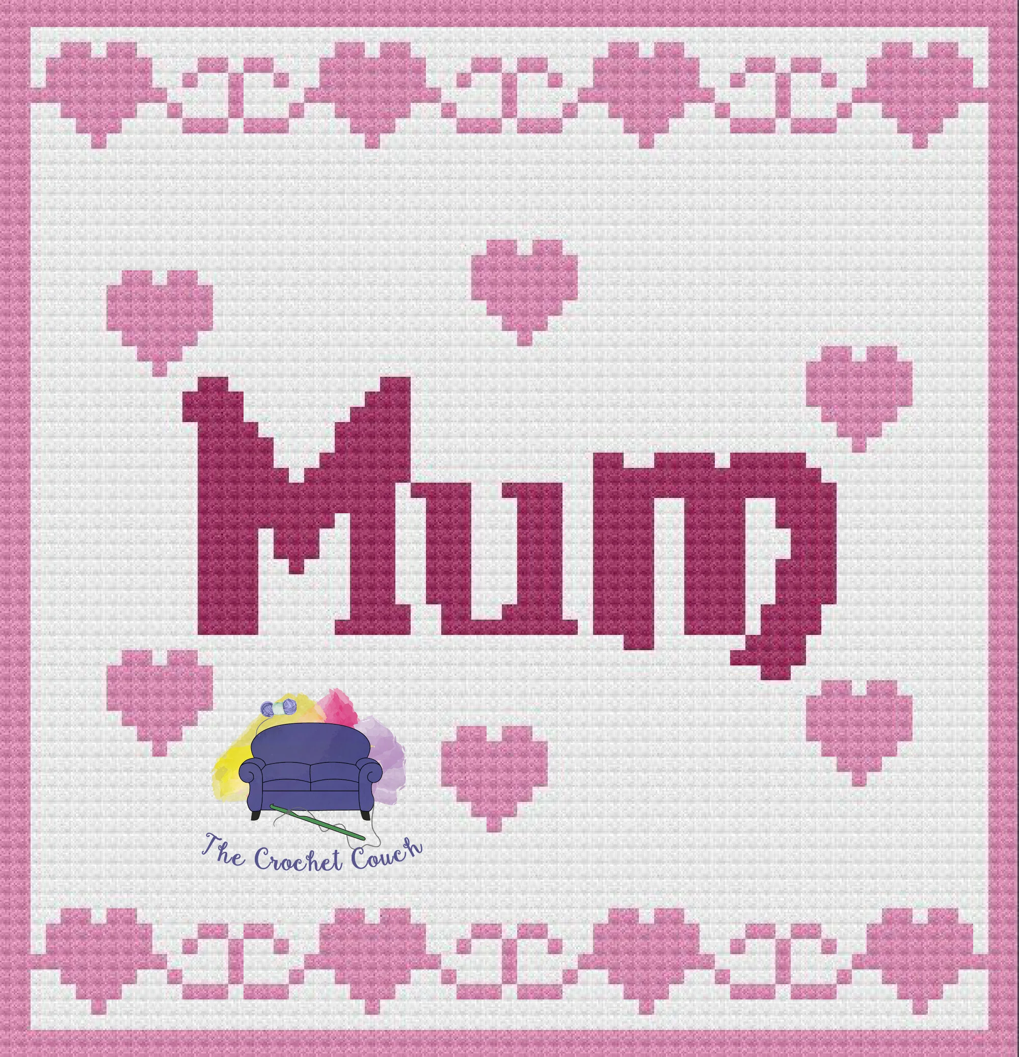 Love Mum Afghan, C2C Crochet Pattern