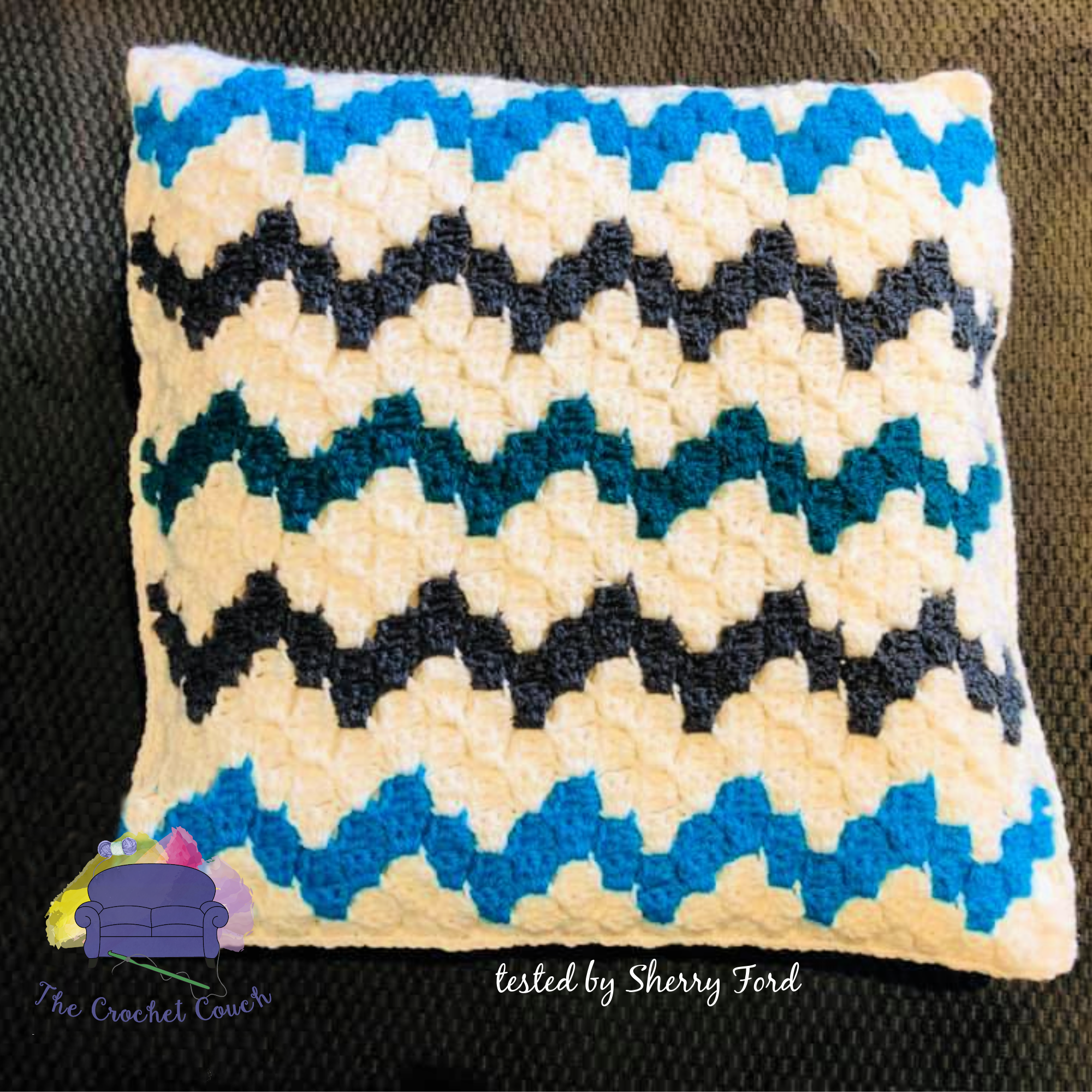 Chevron Pillow, C2C Crochet Pattern