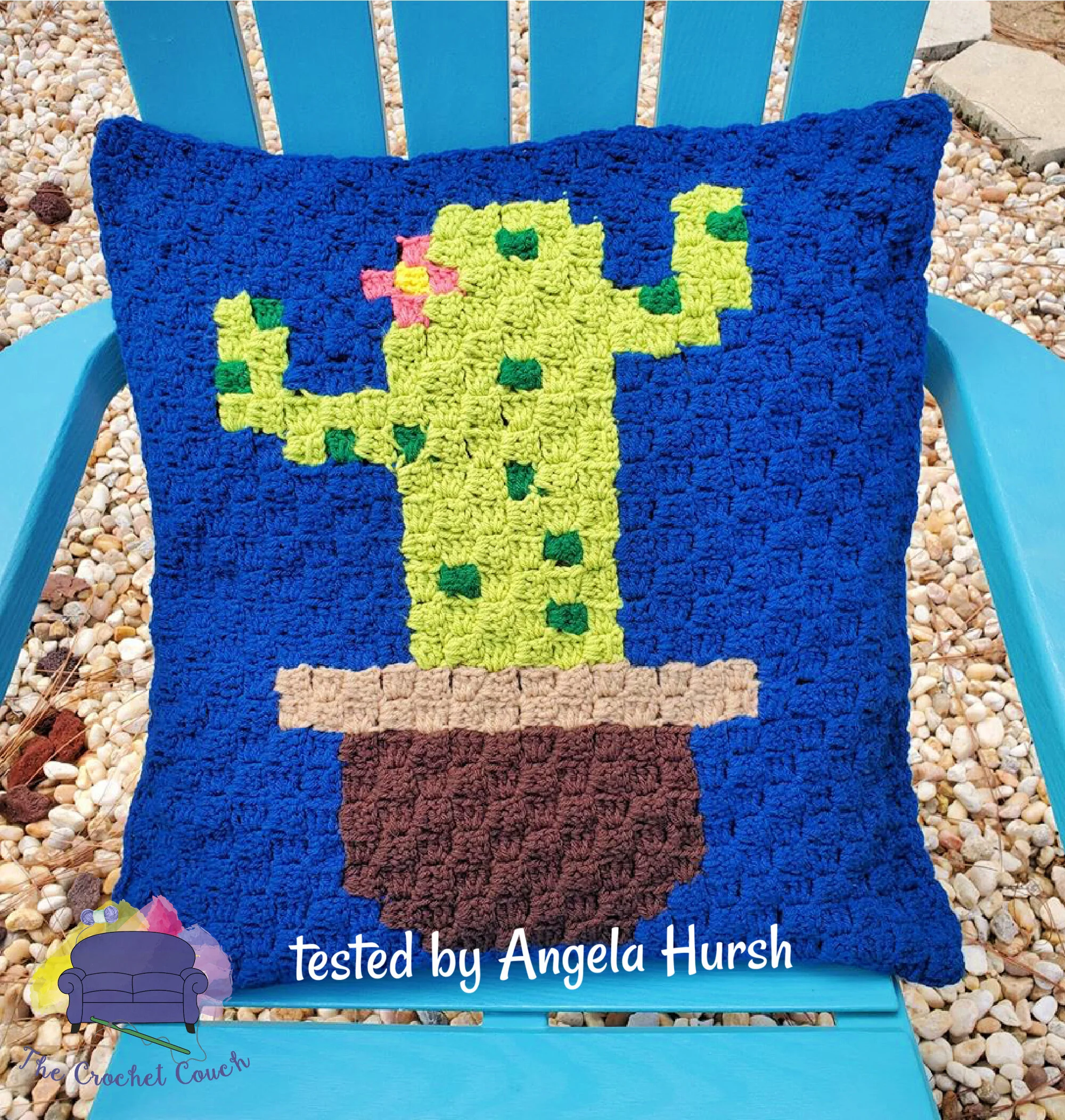 Cactus Pillow, C2C Crochet Pattern