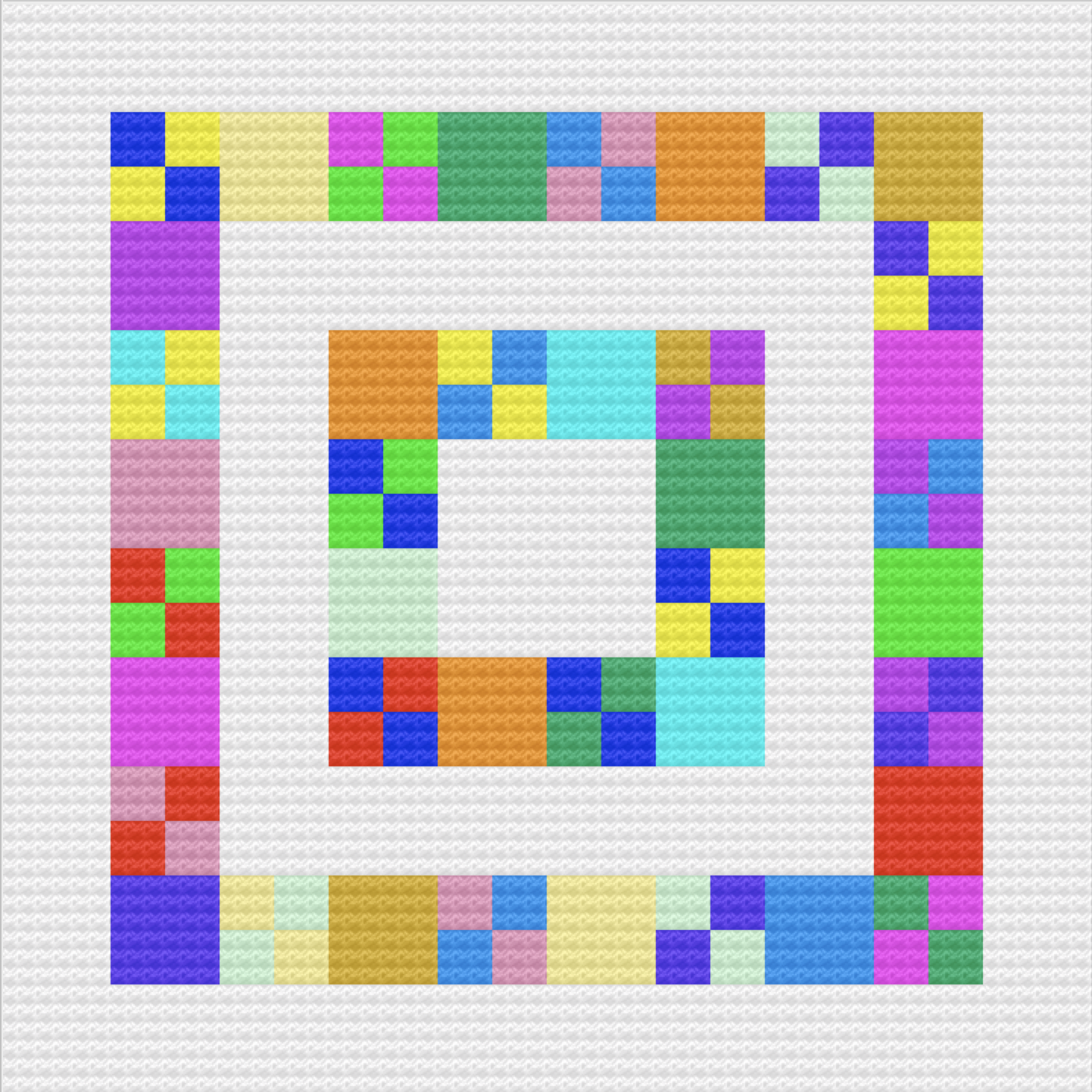 Framed in White, Kids Afghan, C2C Crochet Pattern