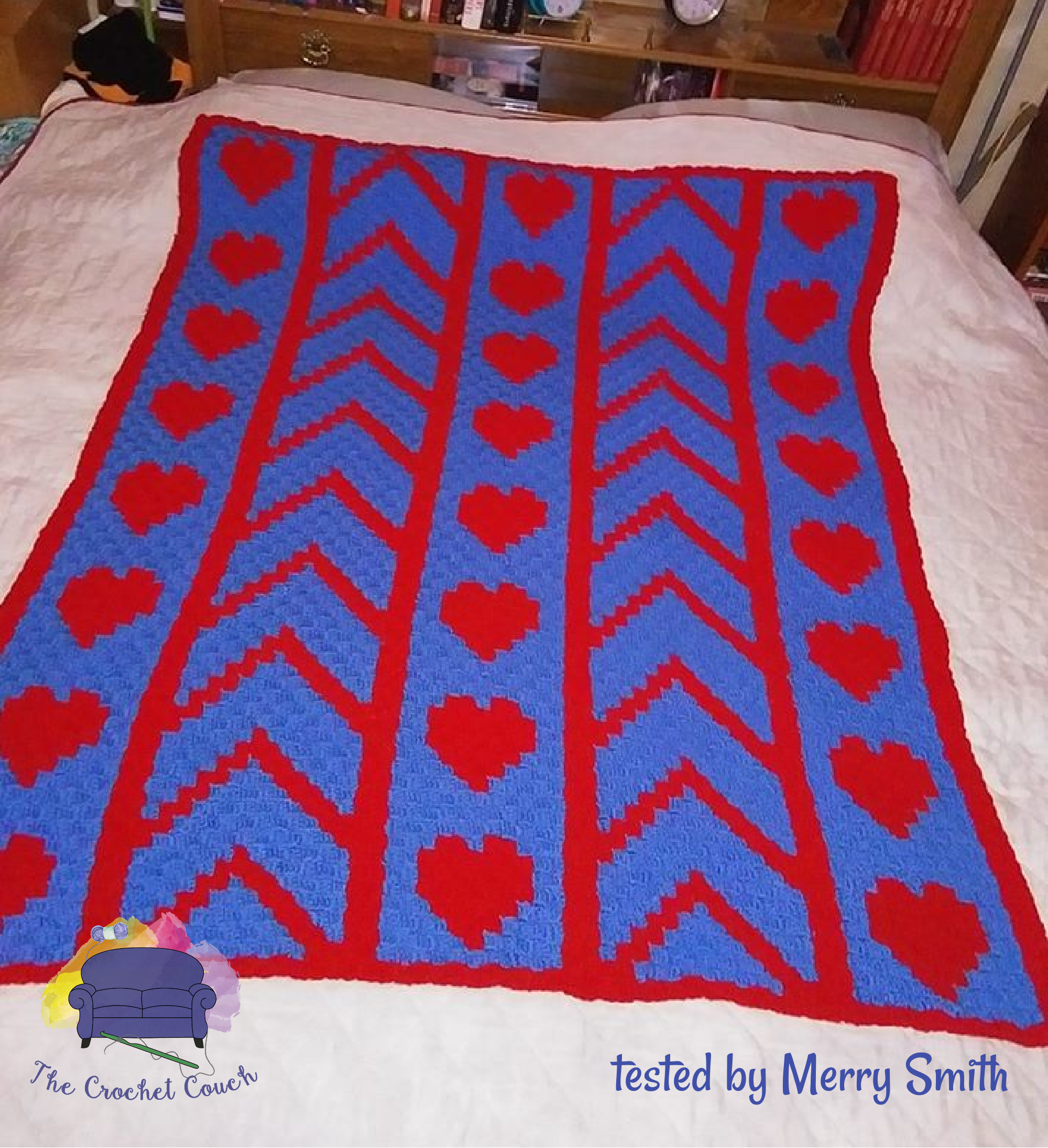 Heart Panel Afghan, C2C Crochet Graph