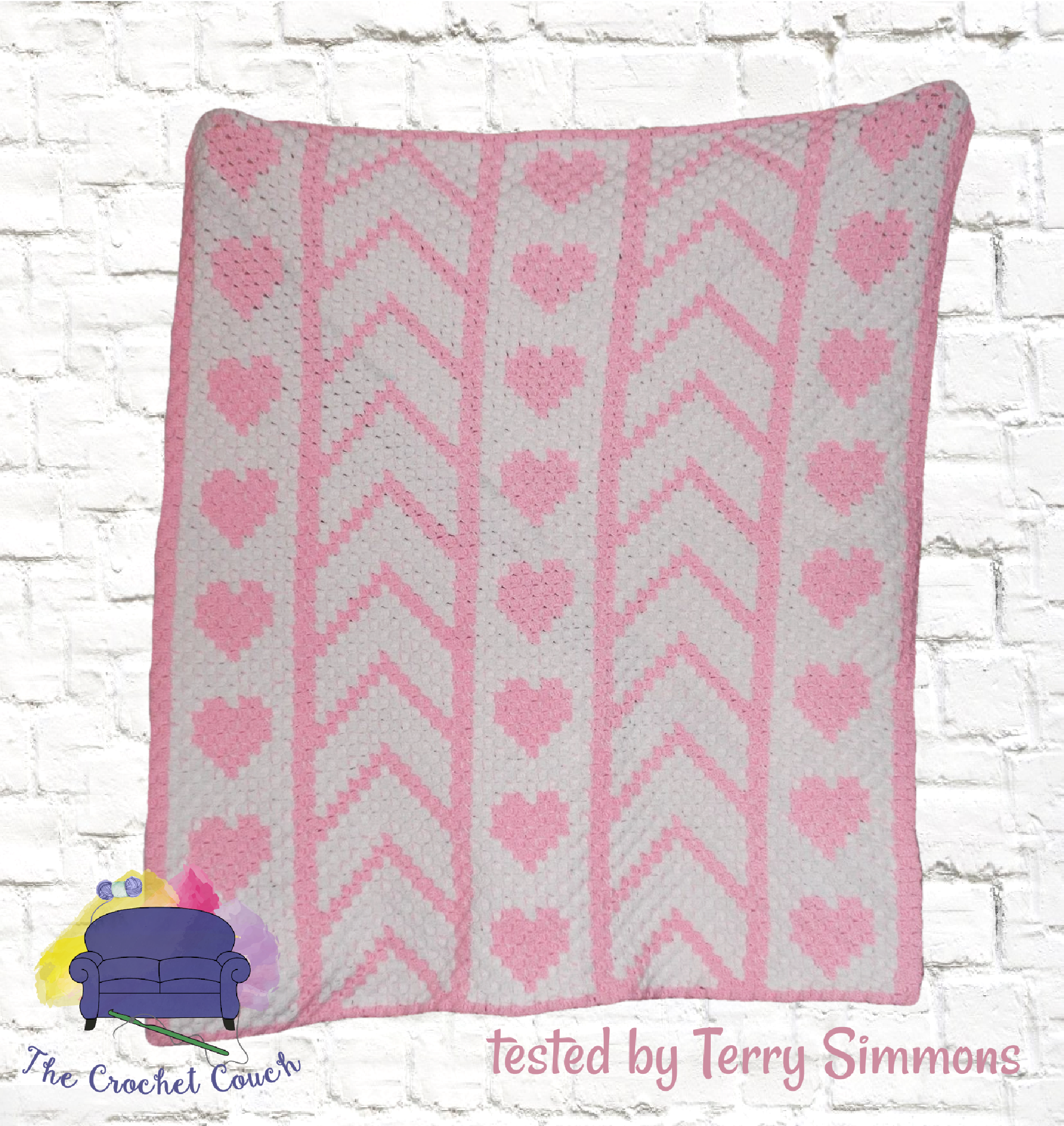 Heart Panel Afghan, C2C Crochet Graph
