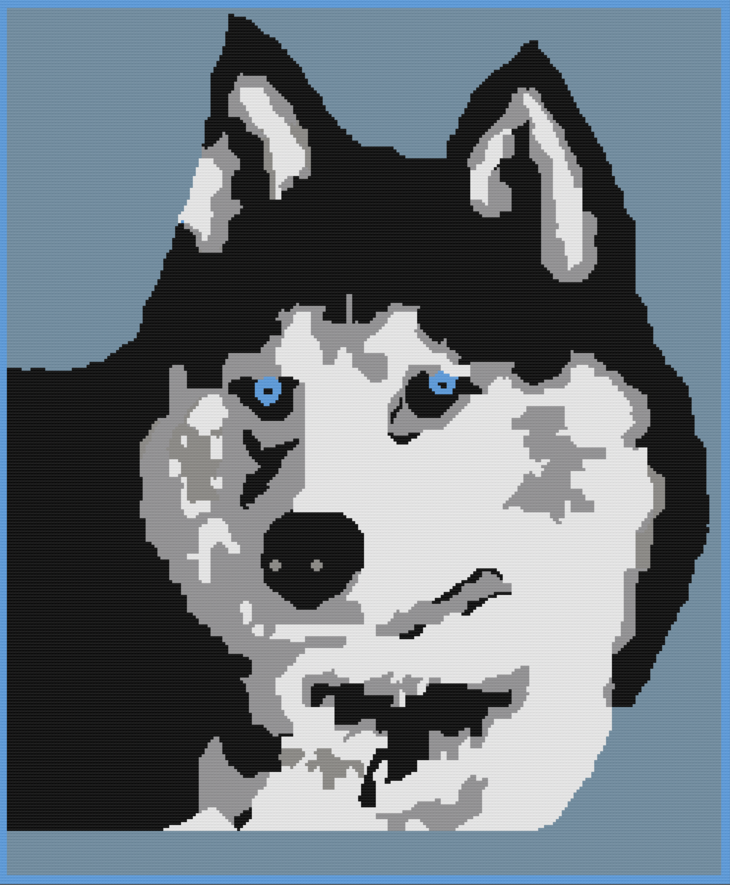 Siberian Husky Afghan, SC or TSS Crochet Pattern