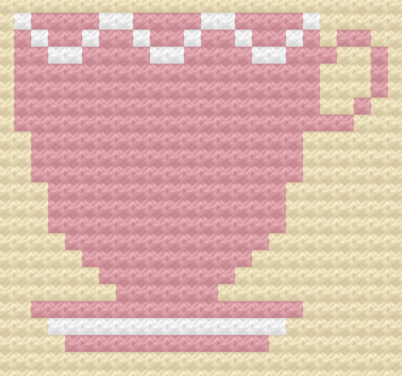 Teacup Pillow 2, C2C Crochet Pattern