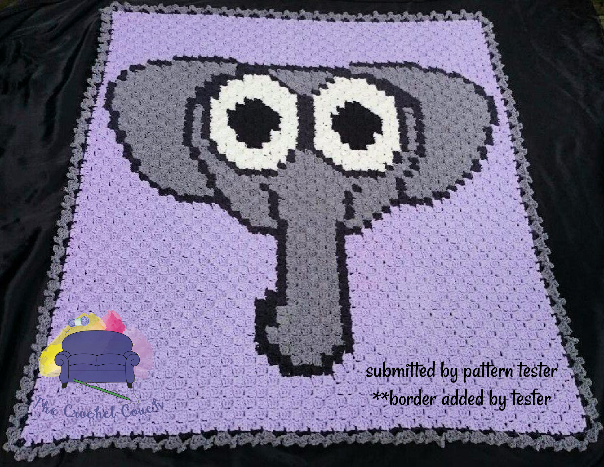 Elephant Baby Afghan, C2C Crochet Pattern