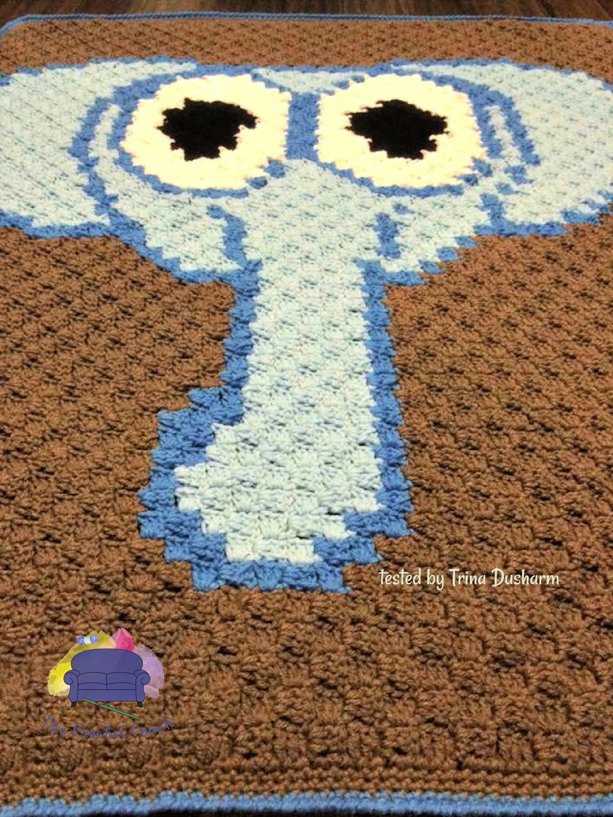 Elephant Baby Afghan, C2C Crochet Pattern