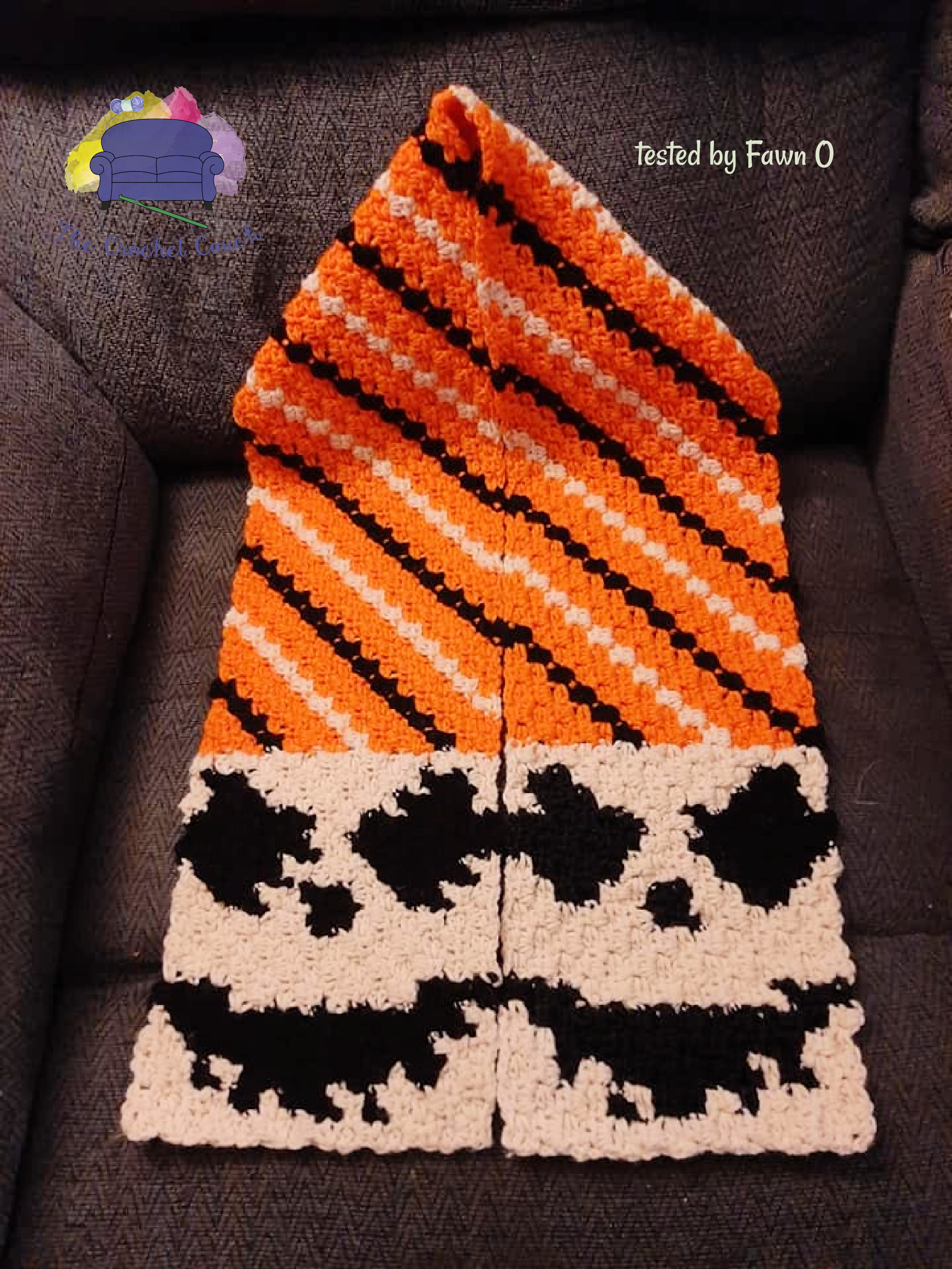 Spooky Ghoul Scarf, C2C Crochet Pattern