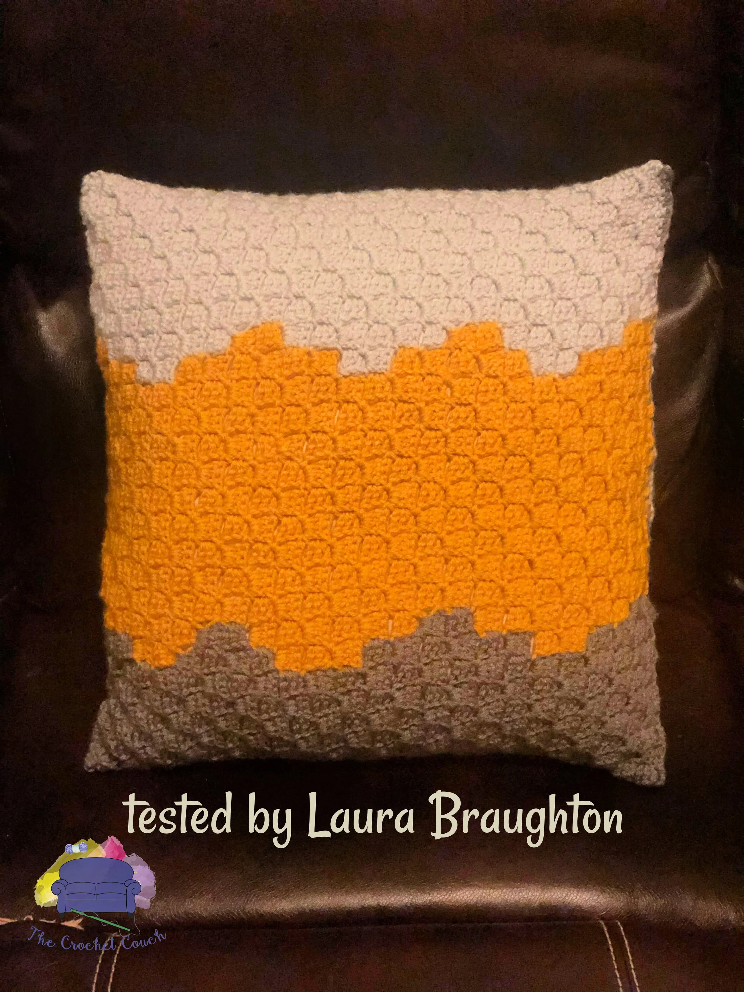 Shoreline Pillow, C2C Crochet Pattern
