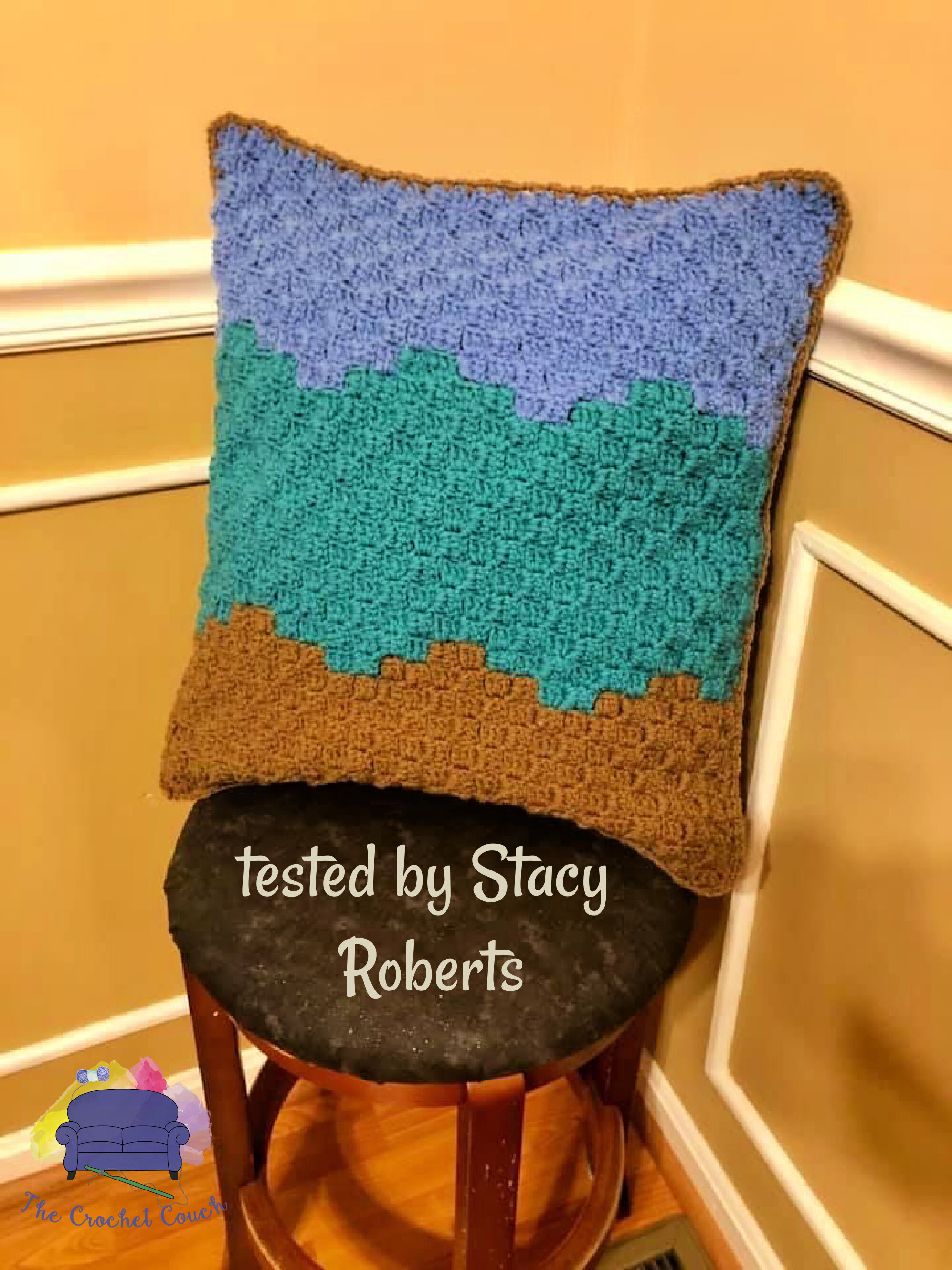 Shoreline Pillow, C2C Crochet Pattern