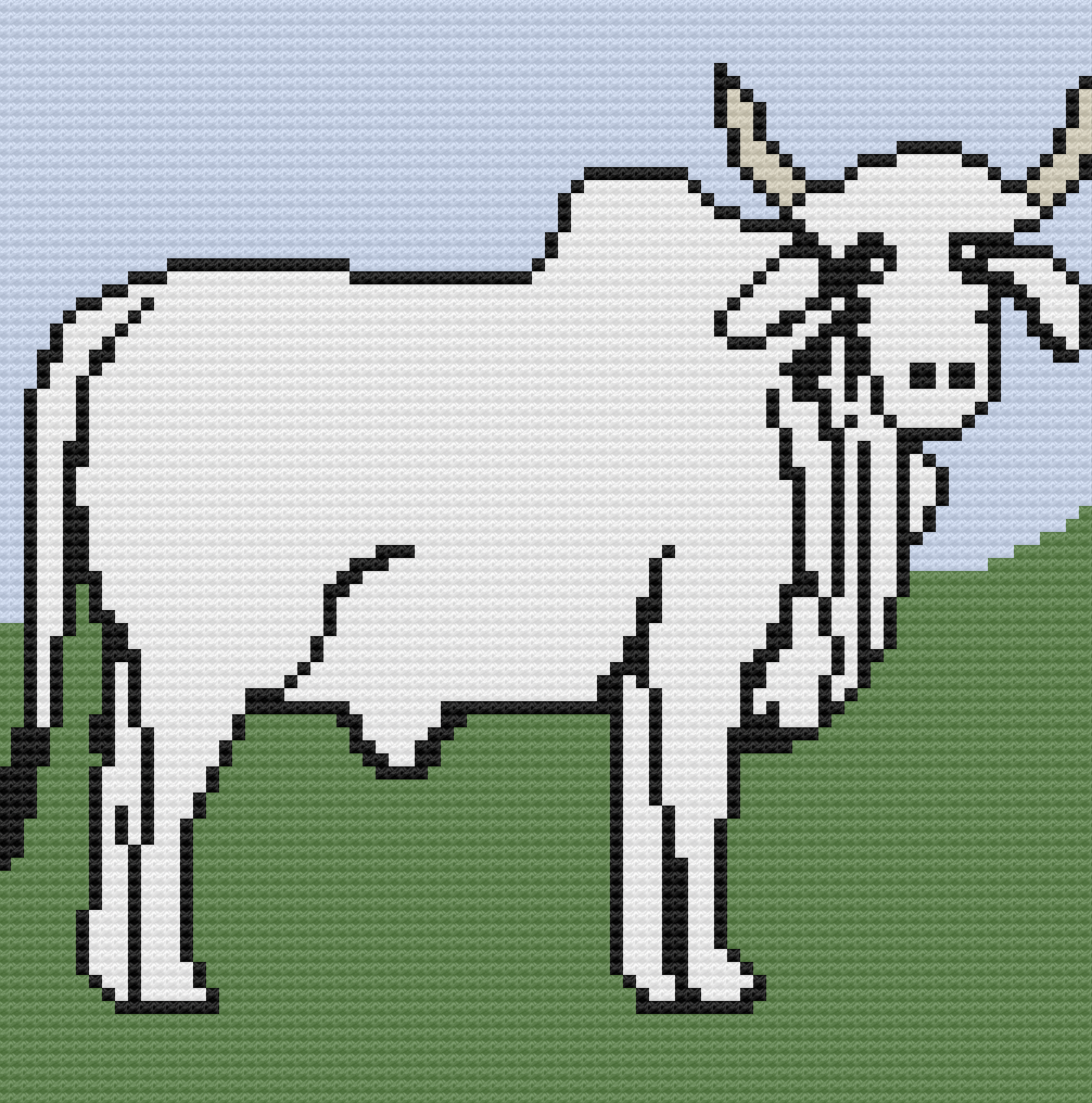 White Bull Afghan, C2C Crochet Pattern