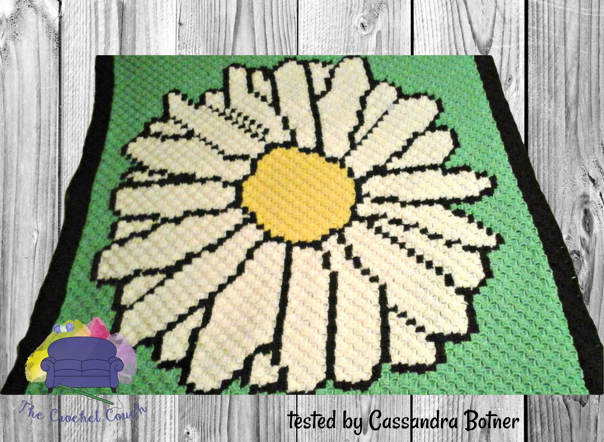 Daisy Small Afghan, C2C Crochet Pattern