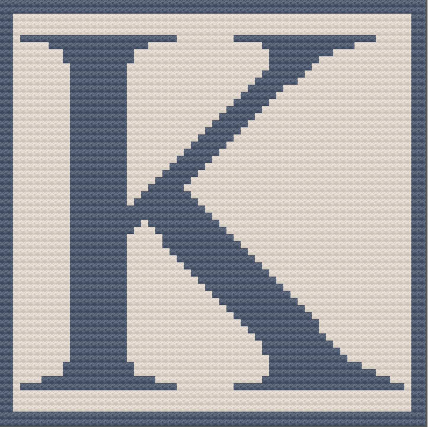 Letter K KidTimes Afghan, C2C Crochet Pattern