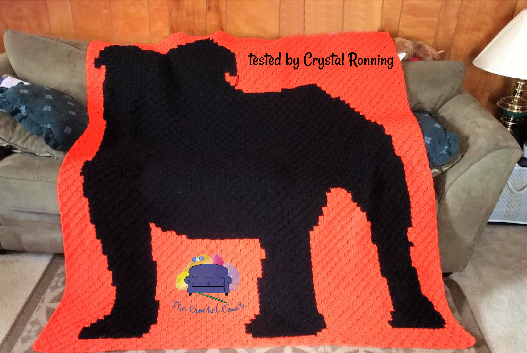 Bulldog Silhouette Afghan C2C Crochet Pattern
