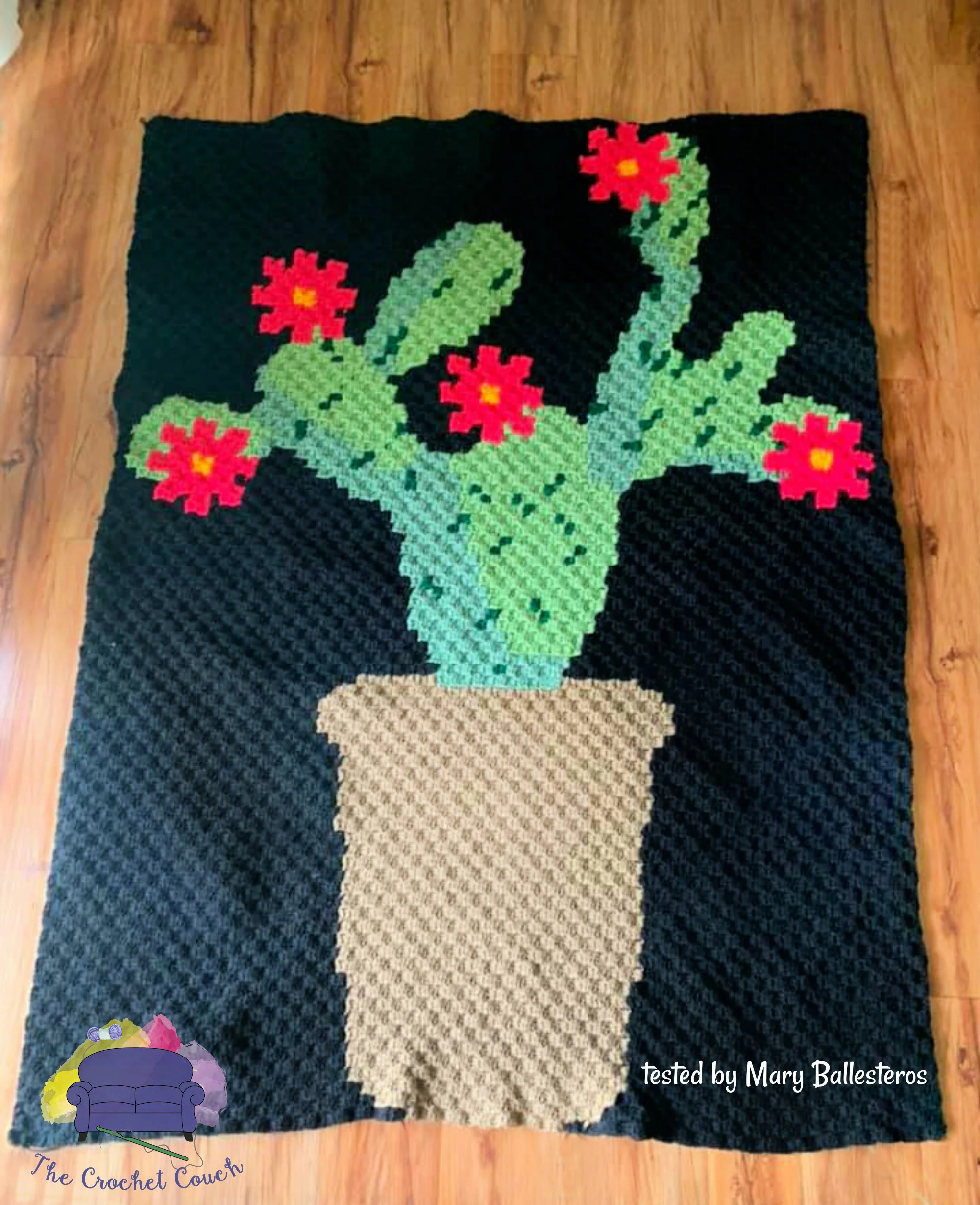 Cactus Afghan, C2C Crochet Pattern