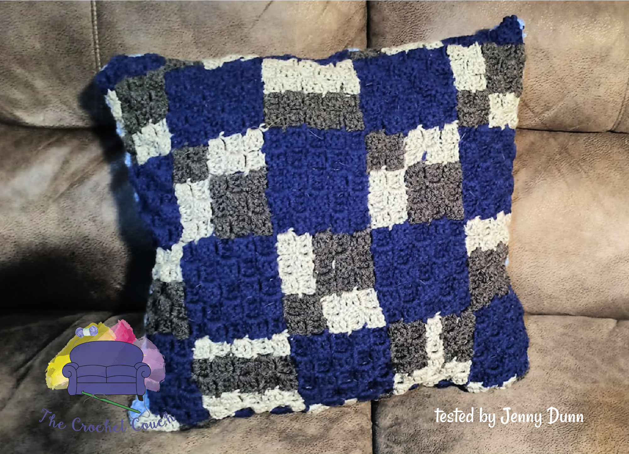 Shaded Squares Pillow, C2C Crochet Pattern