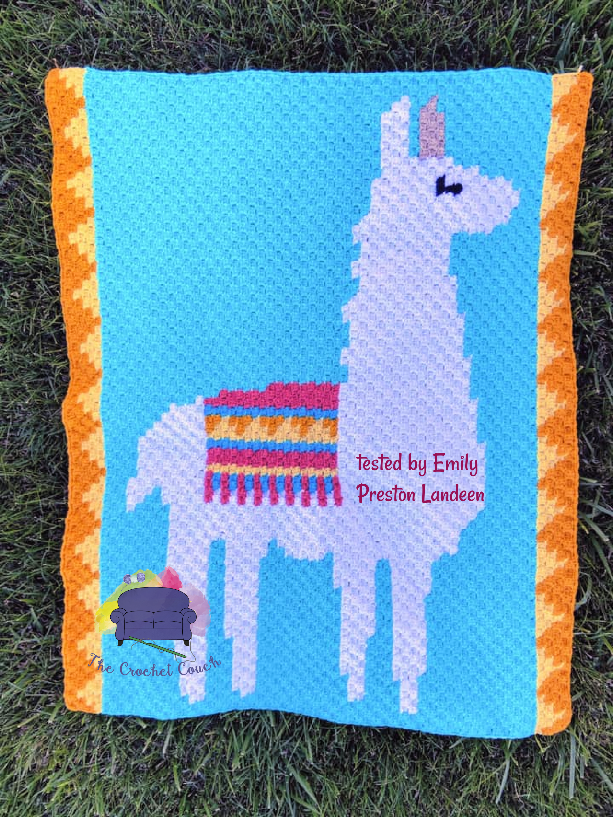 Llama Afghan, C2C Crochet Pattern