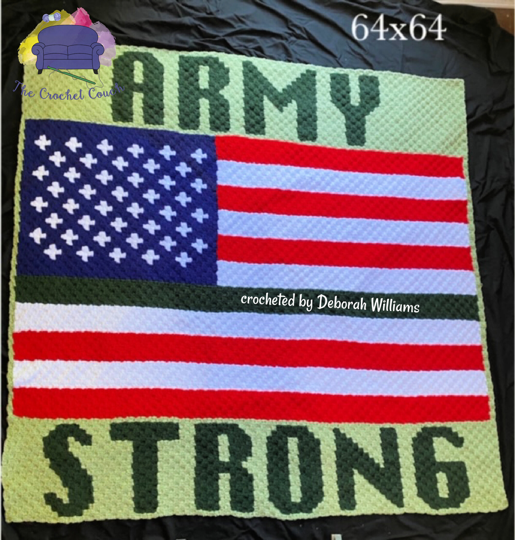 Army Strong Afghan, C2C Crochet Pattern