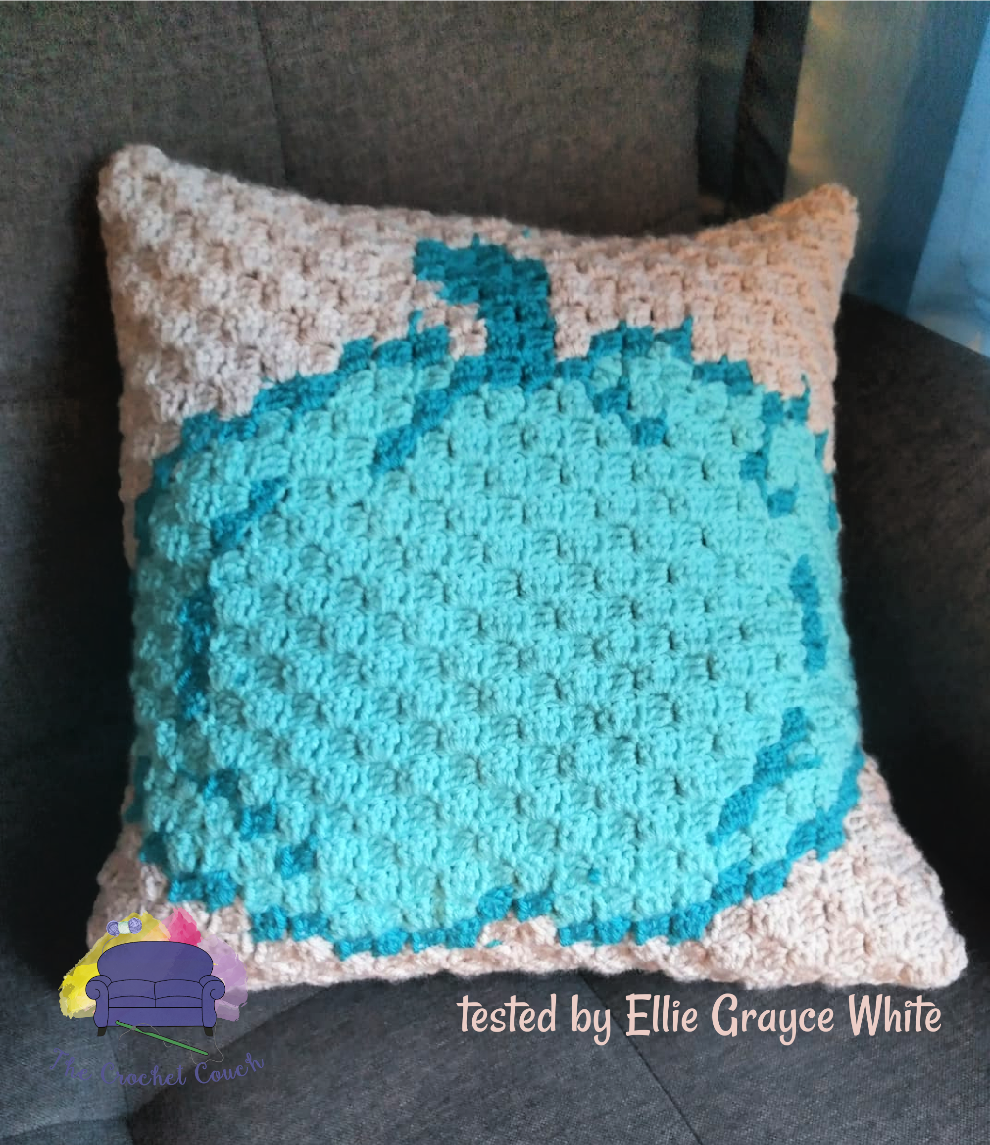 Pumpkin Pillow, C2C Crochet Pattern