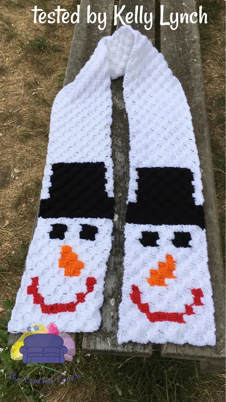 Snowman Scarf, C2C Crochet Pattern snowman-scarf-c2c-crochet-pattern