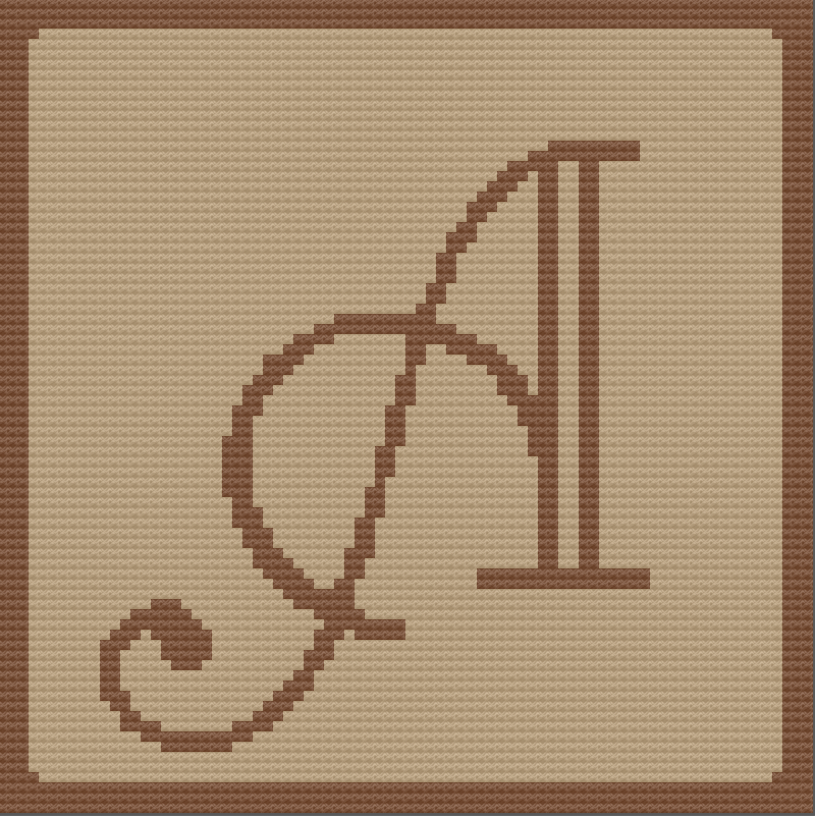 Letter A Monogram Afghan, C2C Crochet Pattern