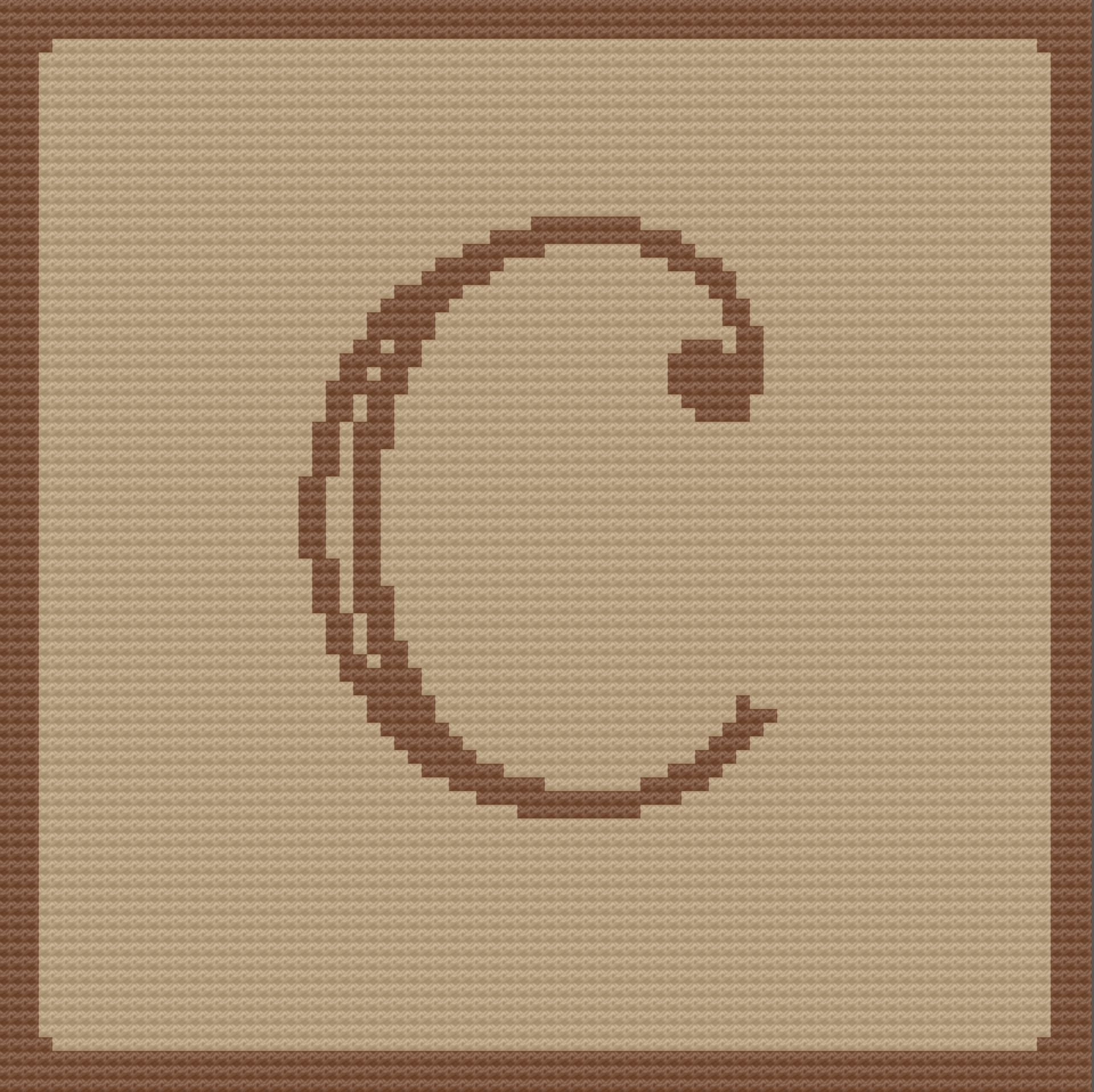 Letter C Monogram Afghan, C2C Crochet Pattern
