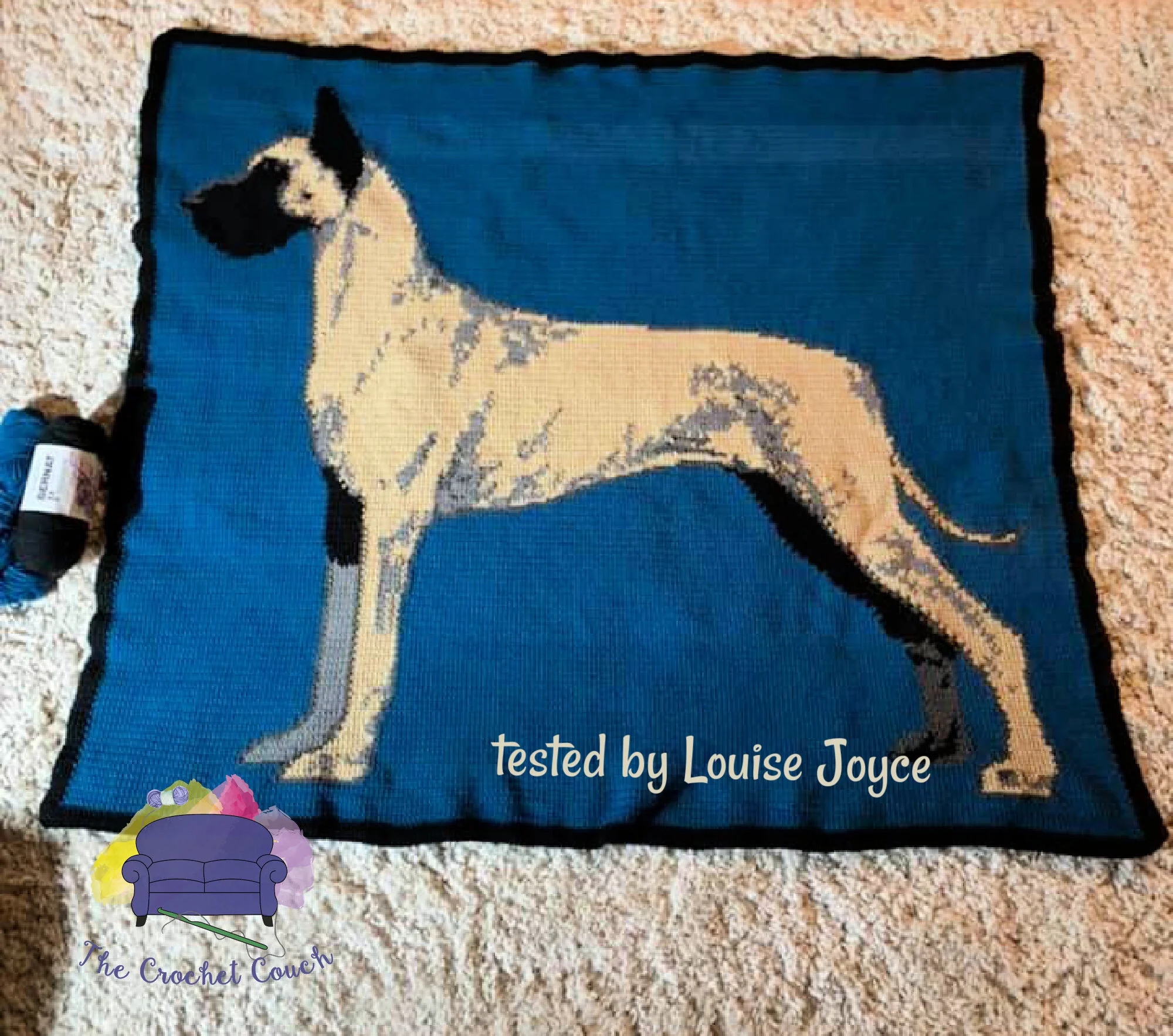 Great Dane Afghan, SC and TSS Crochet Pattern