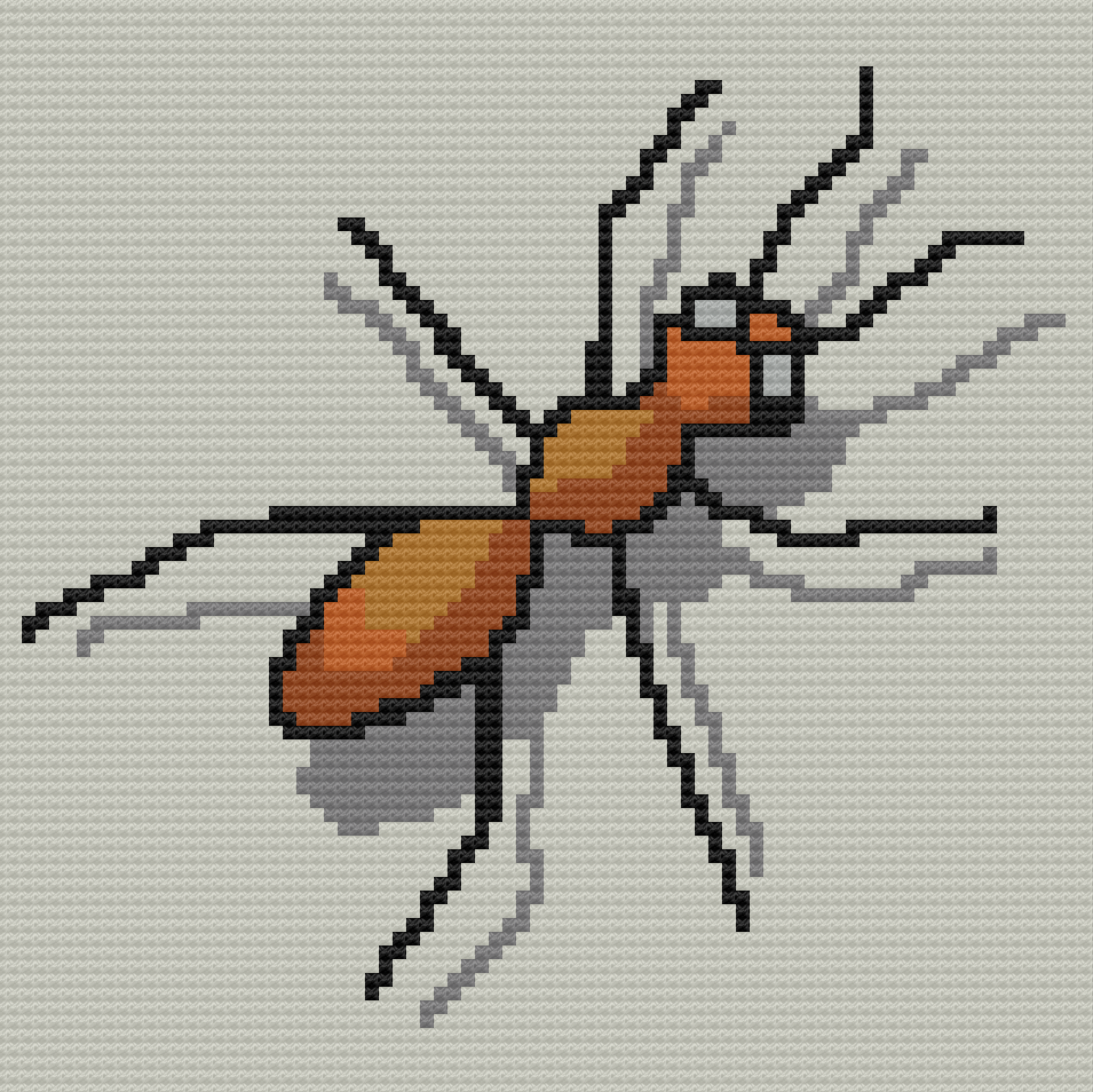 Ant with Shadow Afghan, C2C Crochet Pattern