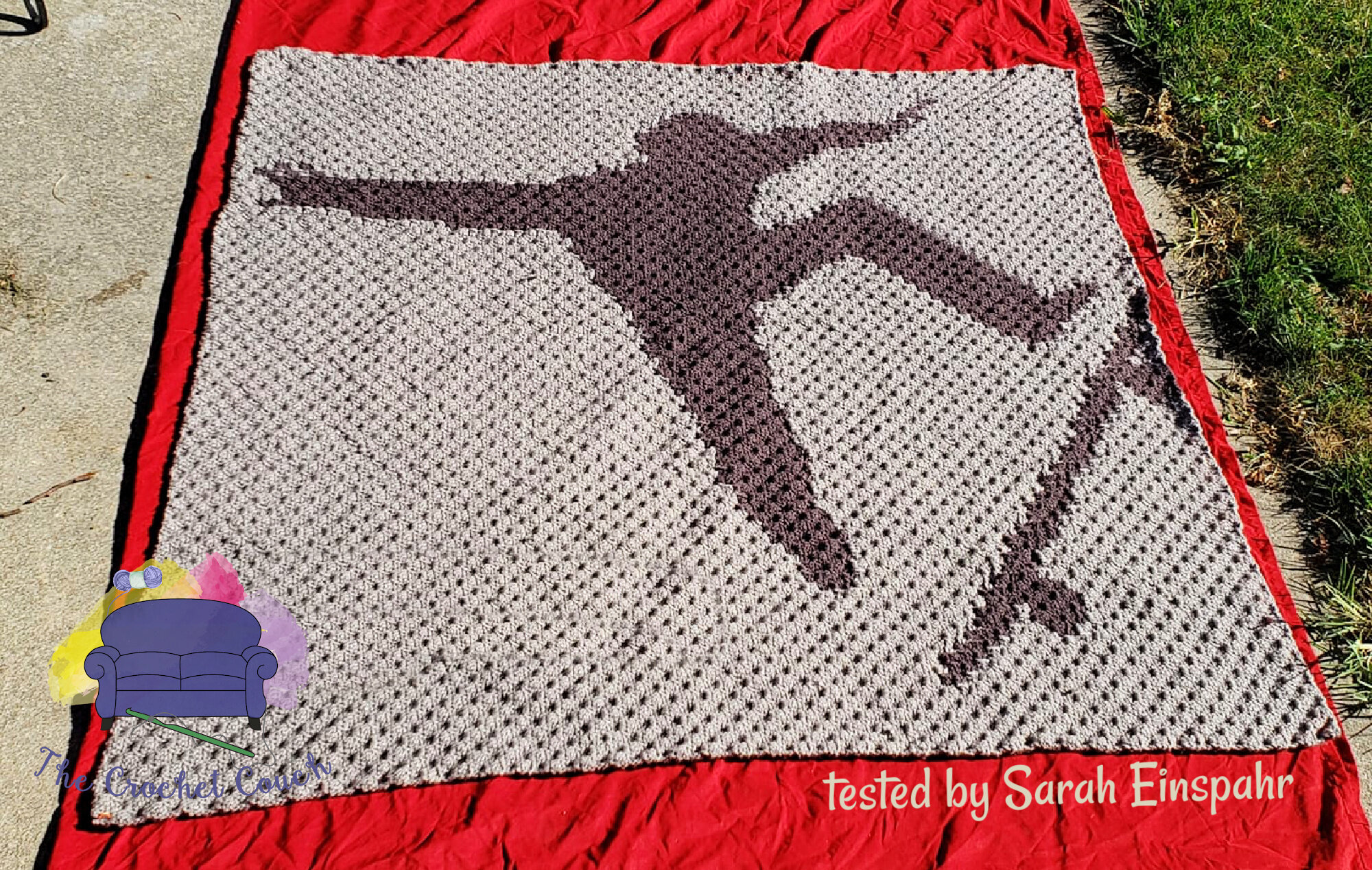 Skateboarder Silhouette Afghan, C2C Crochet Pattern