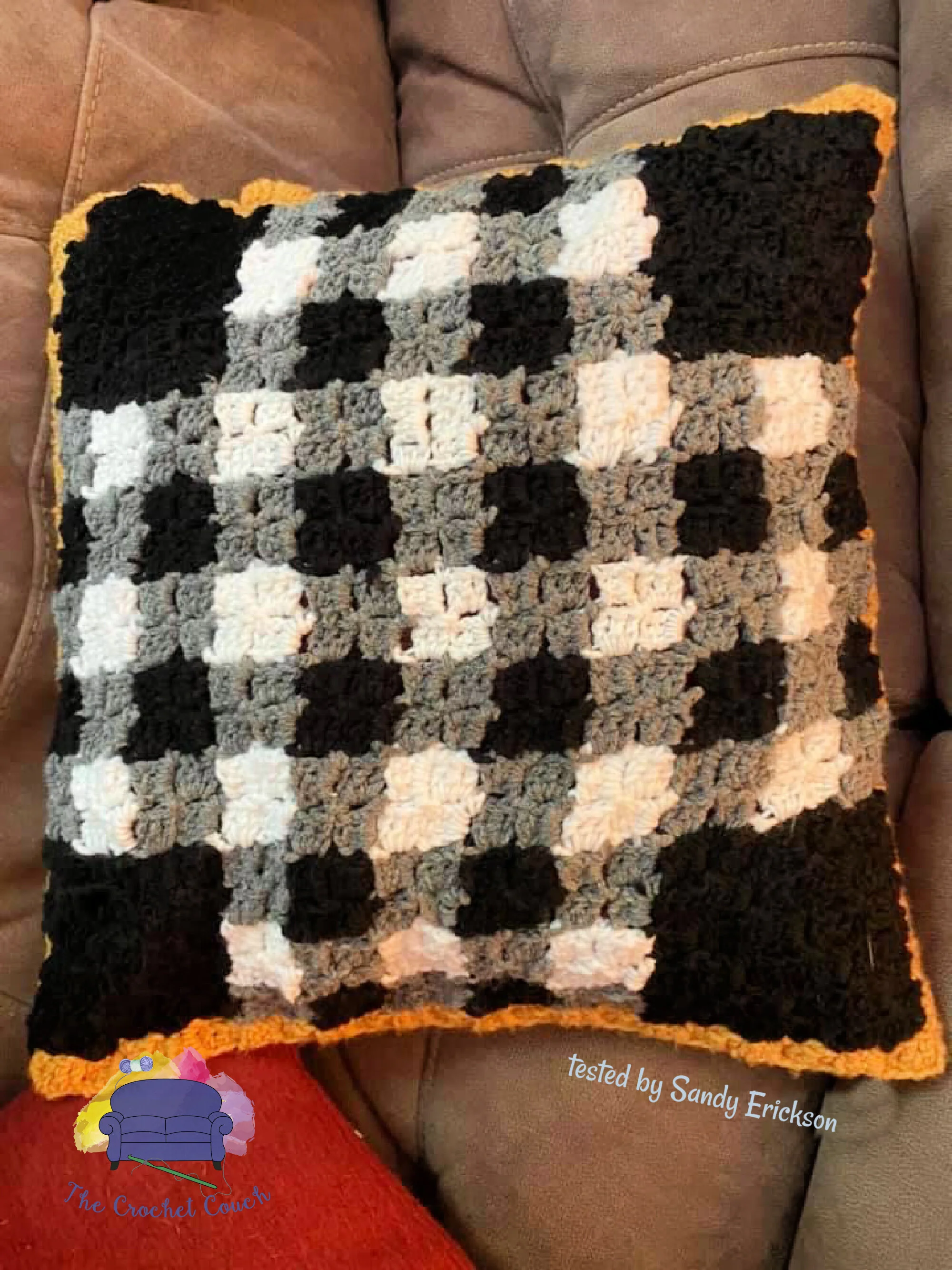 Checkered Pillow, C2C Crochet Pattern