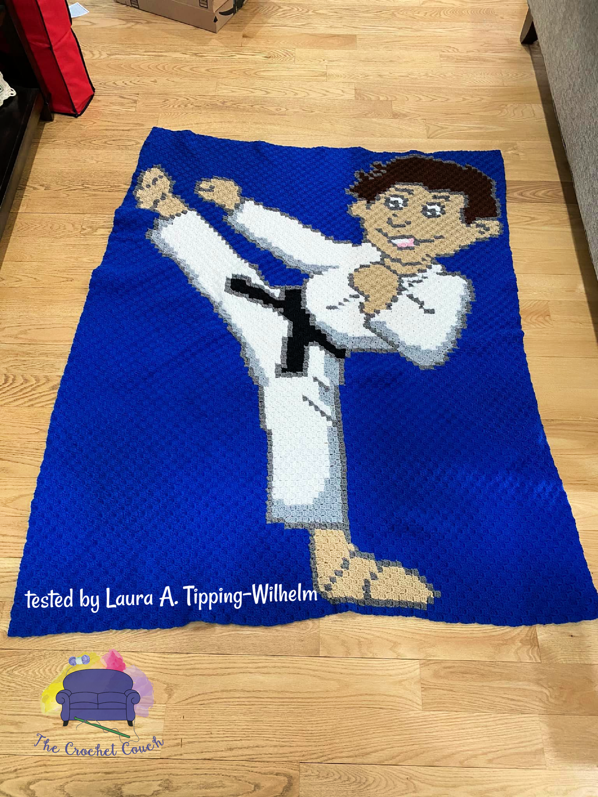 Karate Boy Afghan, C2C Crochet Pattern