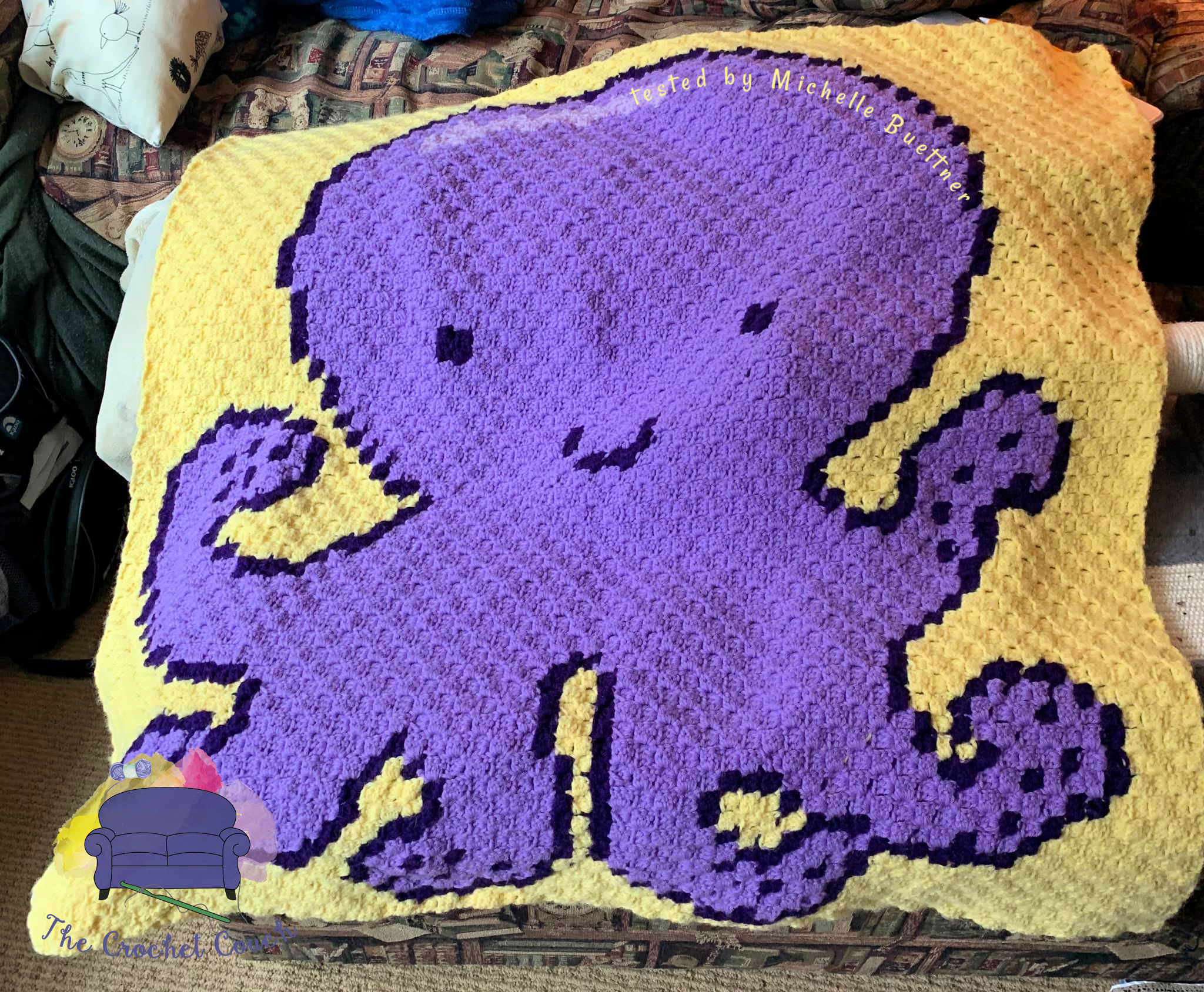 Octopus Baby Afghan, C2C Crochet Pattern