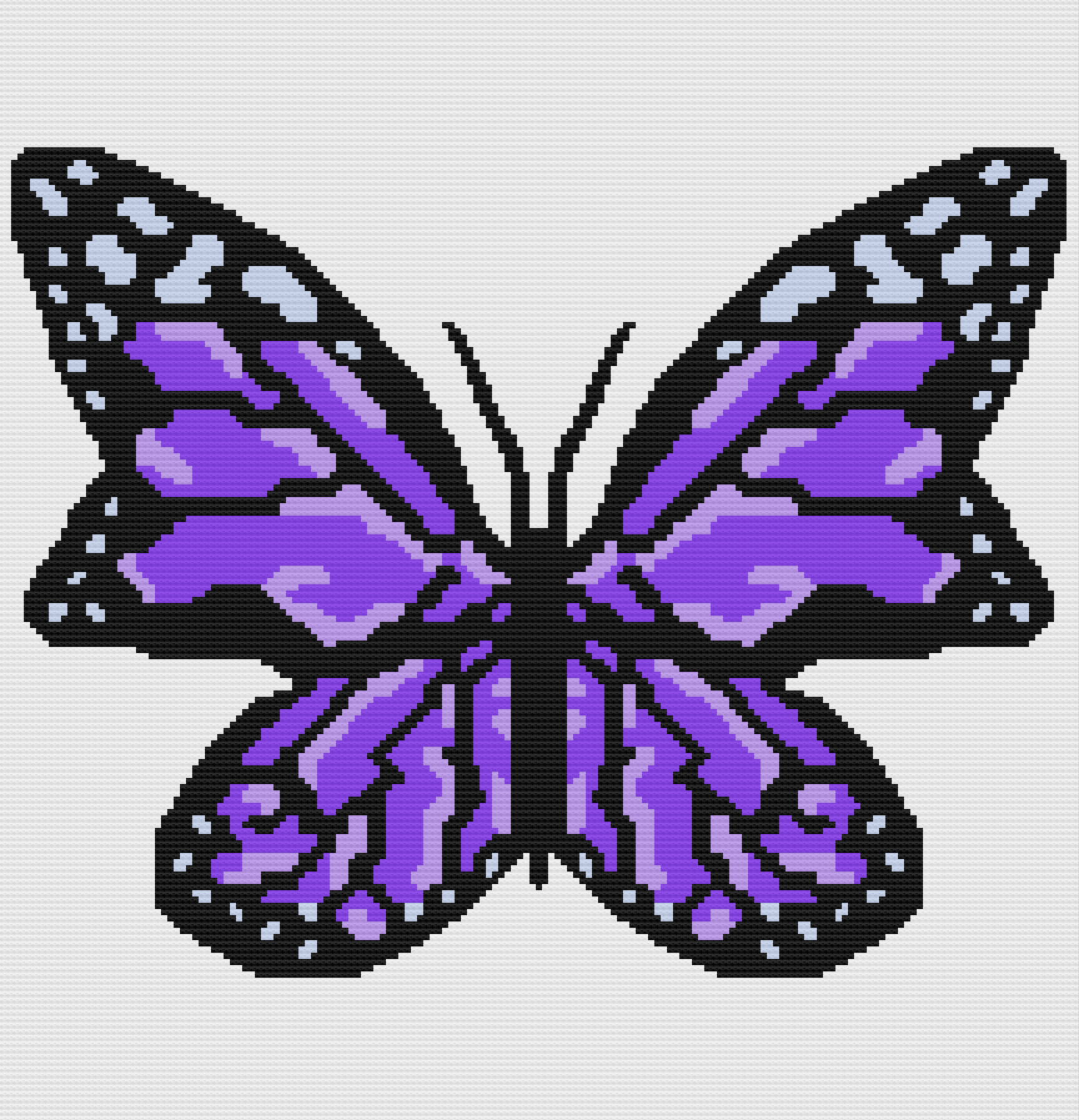 Butterfly Afghan in Purples, SC or TSS Crochet Pattern