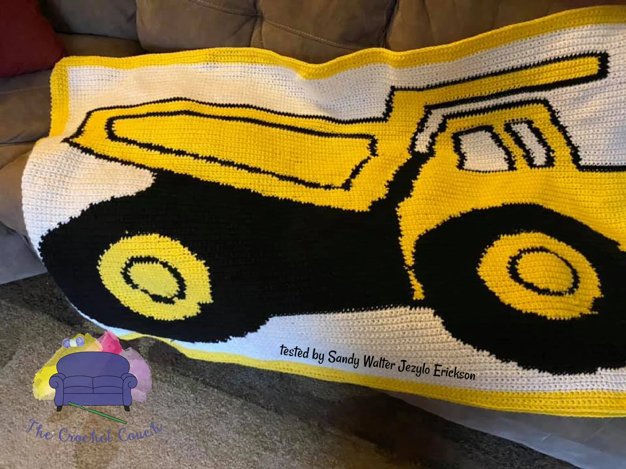 Dump Truck Afghan, SC or TSS Crochet Pattern