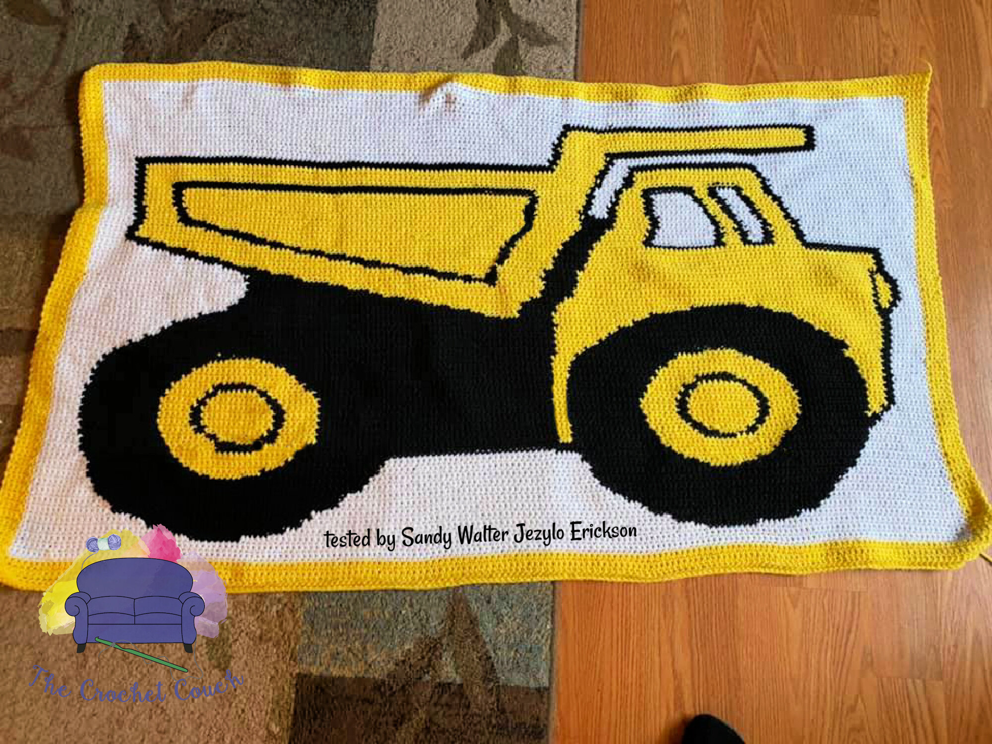 Dump Truck Afghan, SC or TSS Crochet Pattern
